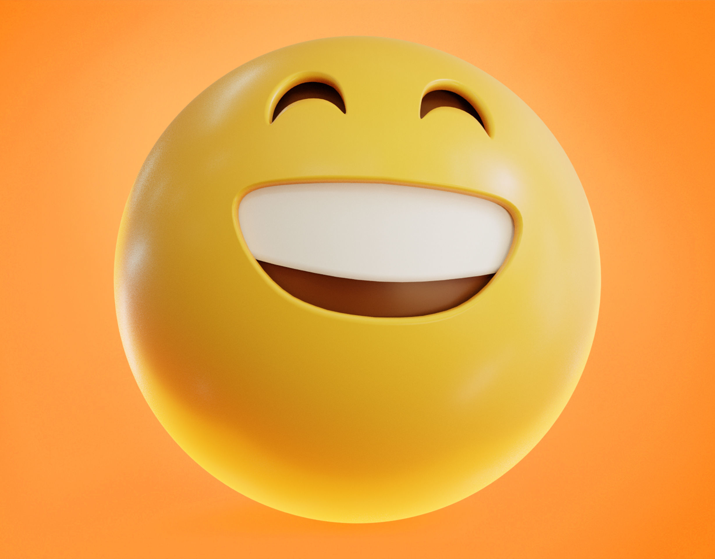3D model Grinning face with smiling Eyes Animated Emoji VR / AR / low ...