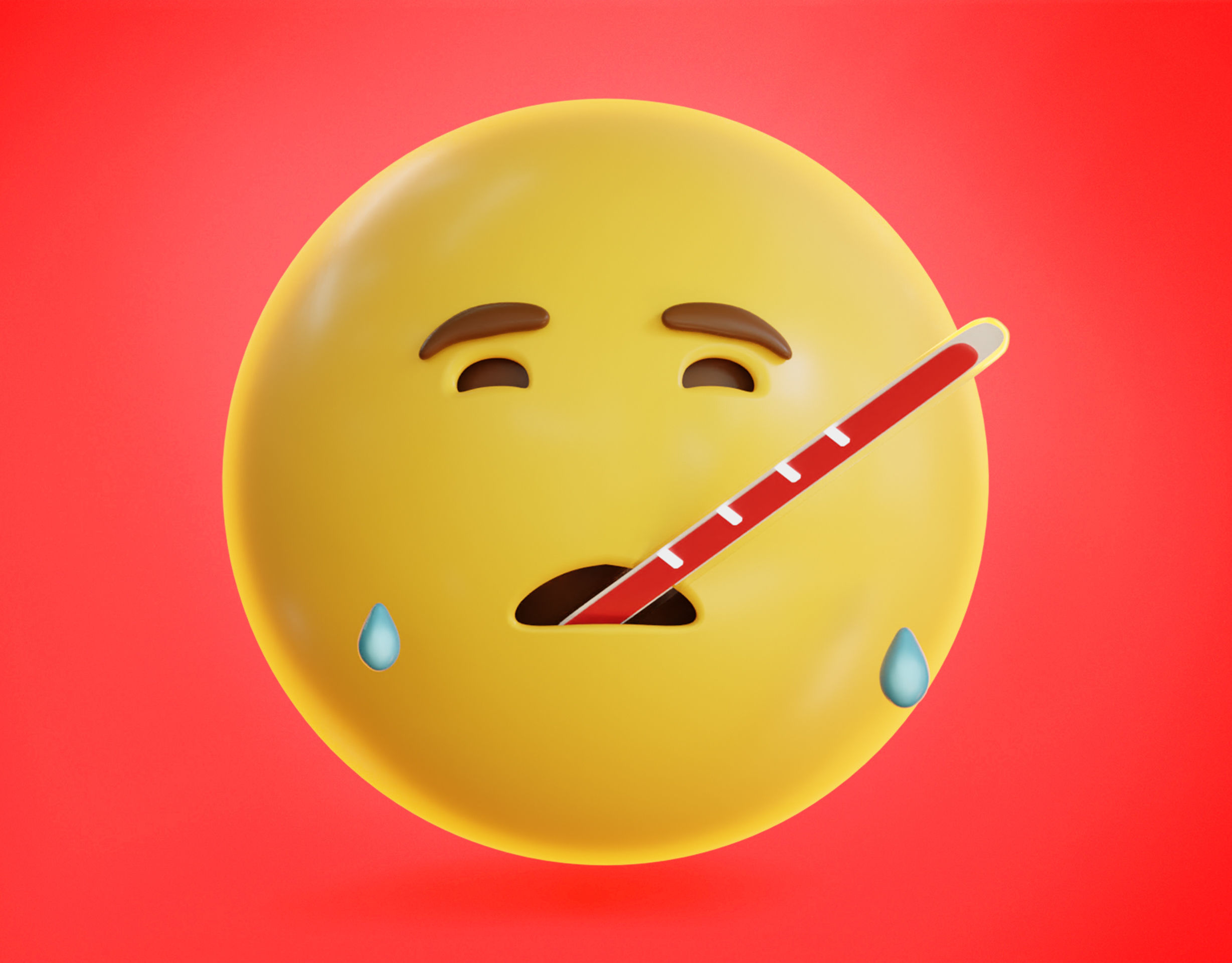 3D model Face with thermometer Animated Emoji VR / AR / low-poly | CGTrader