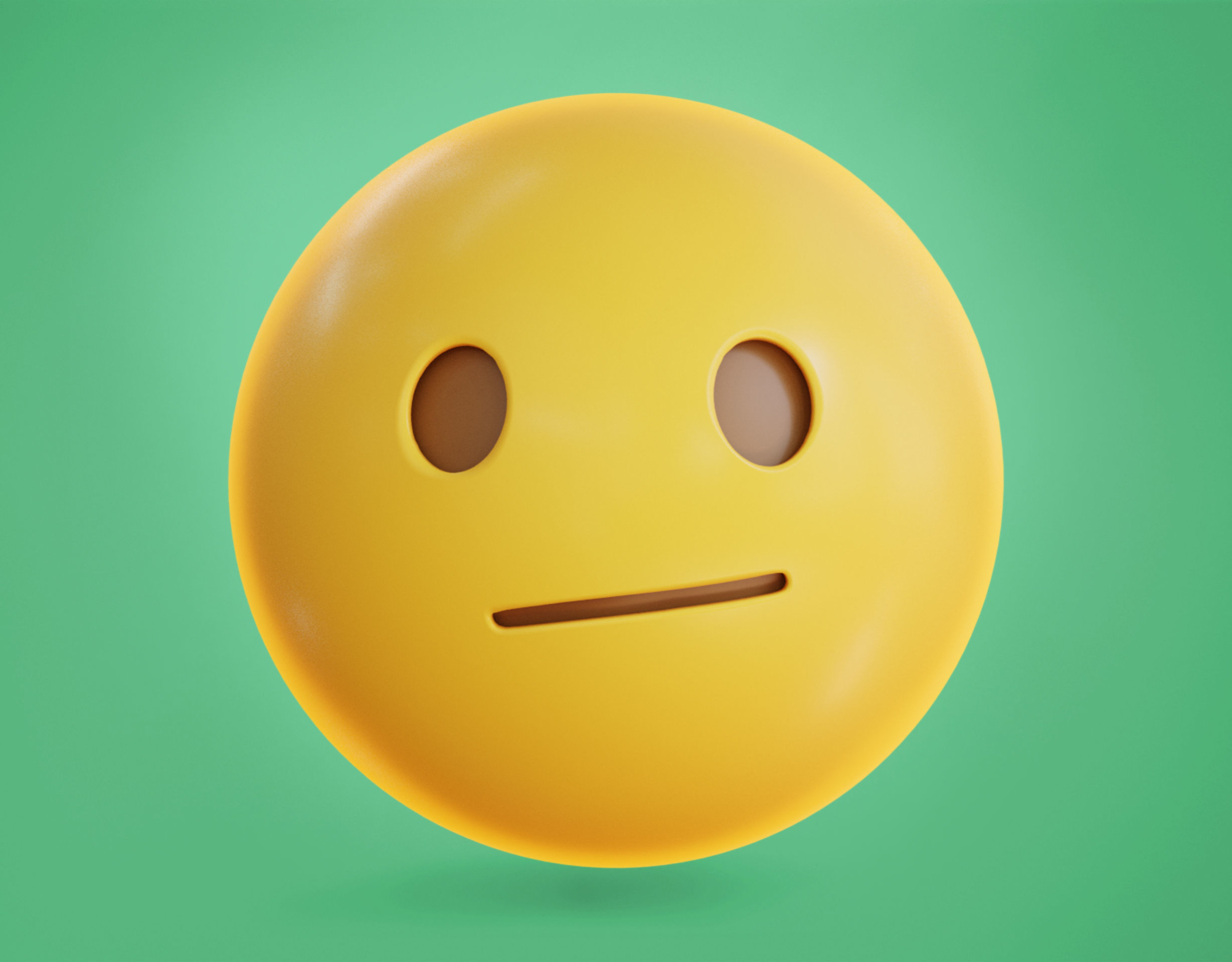Face with Diagonal mouth Animated Emoji Low-poly 3D model_10