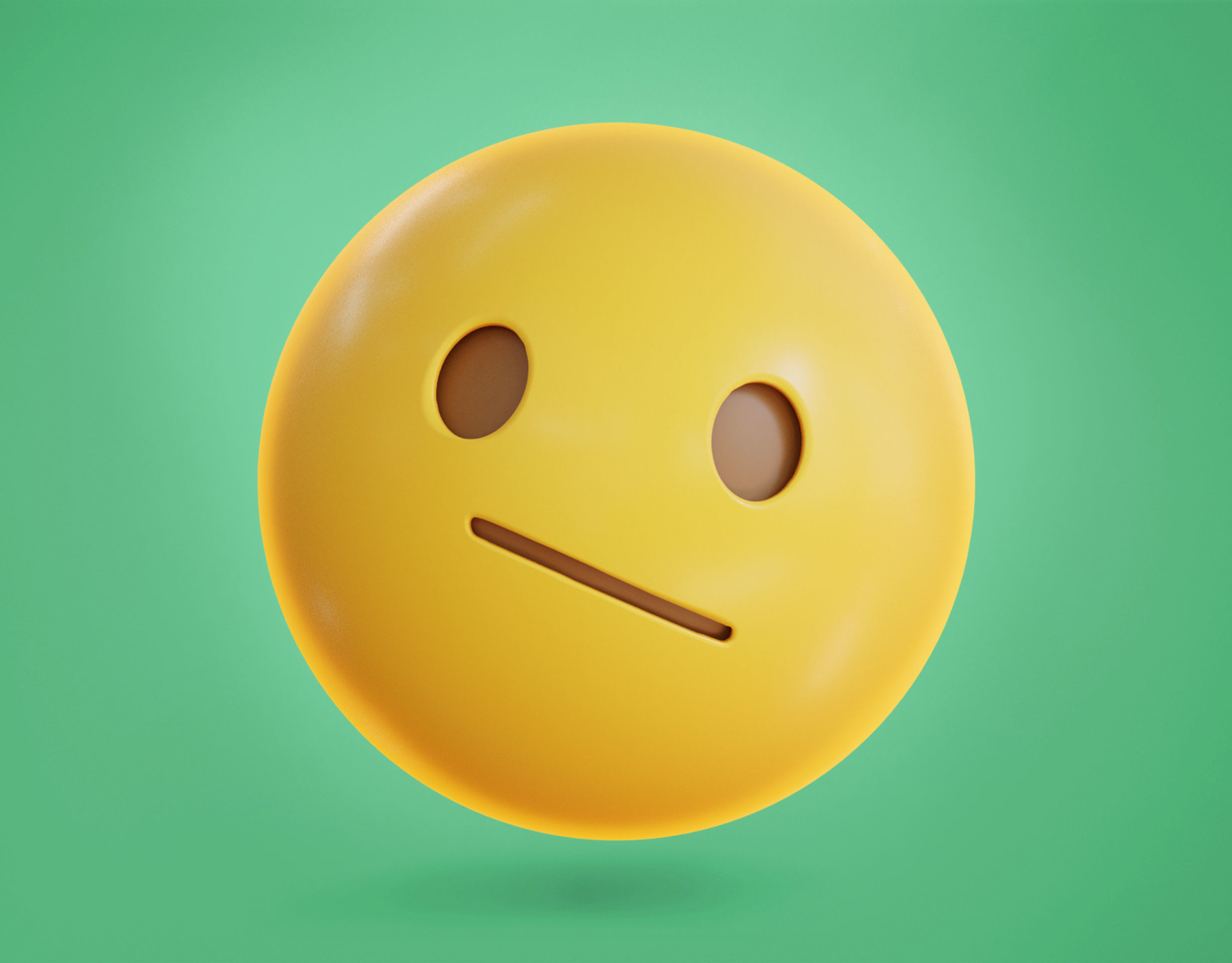 Face with Diagonal mouth Animated Emoji Low-poly 3D model_2