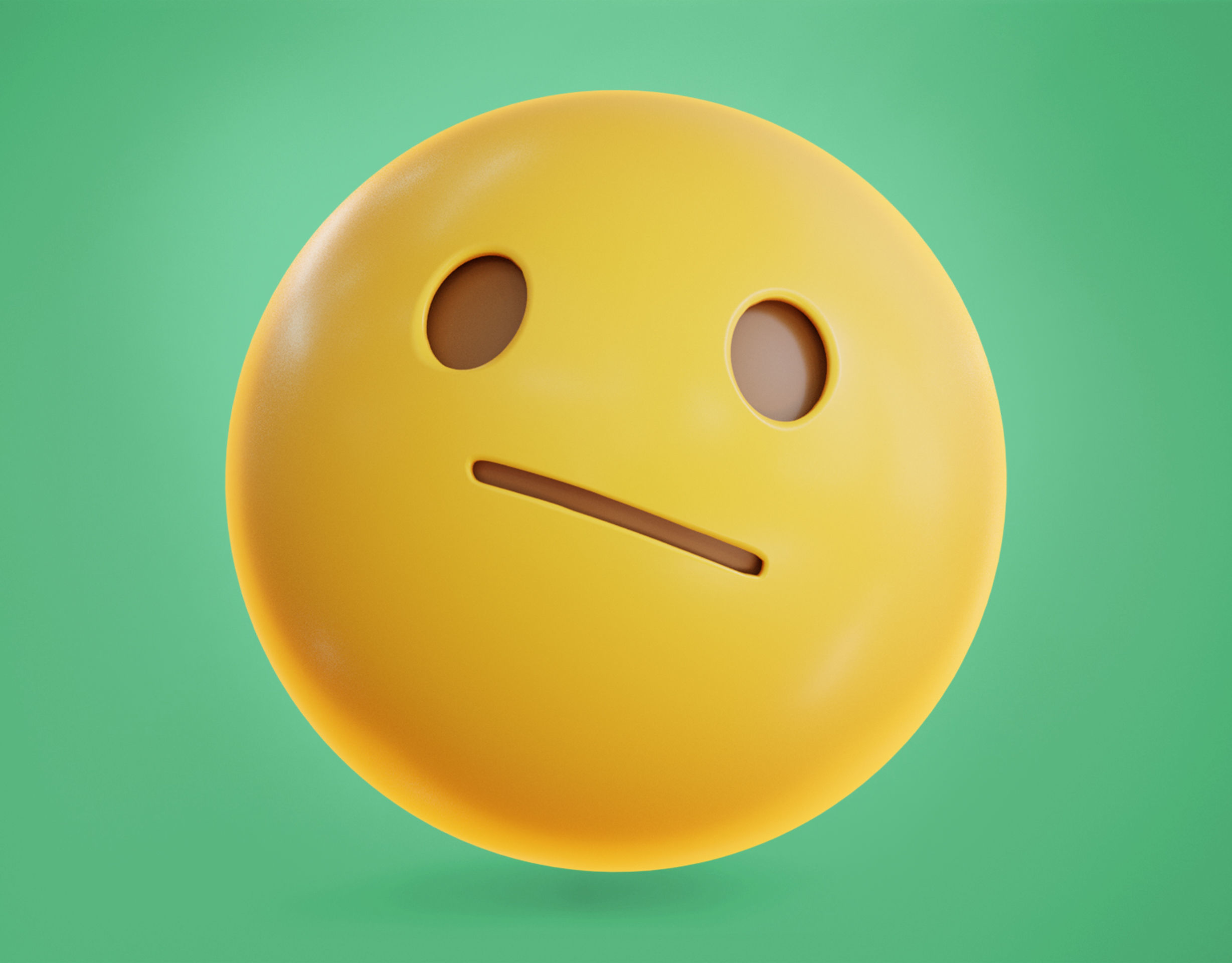 Face with Diagonal mouth Animated Emoji Low-poly 3D model_11