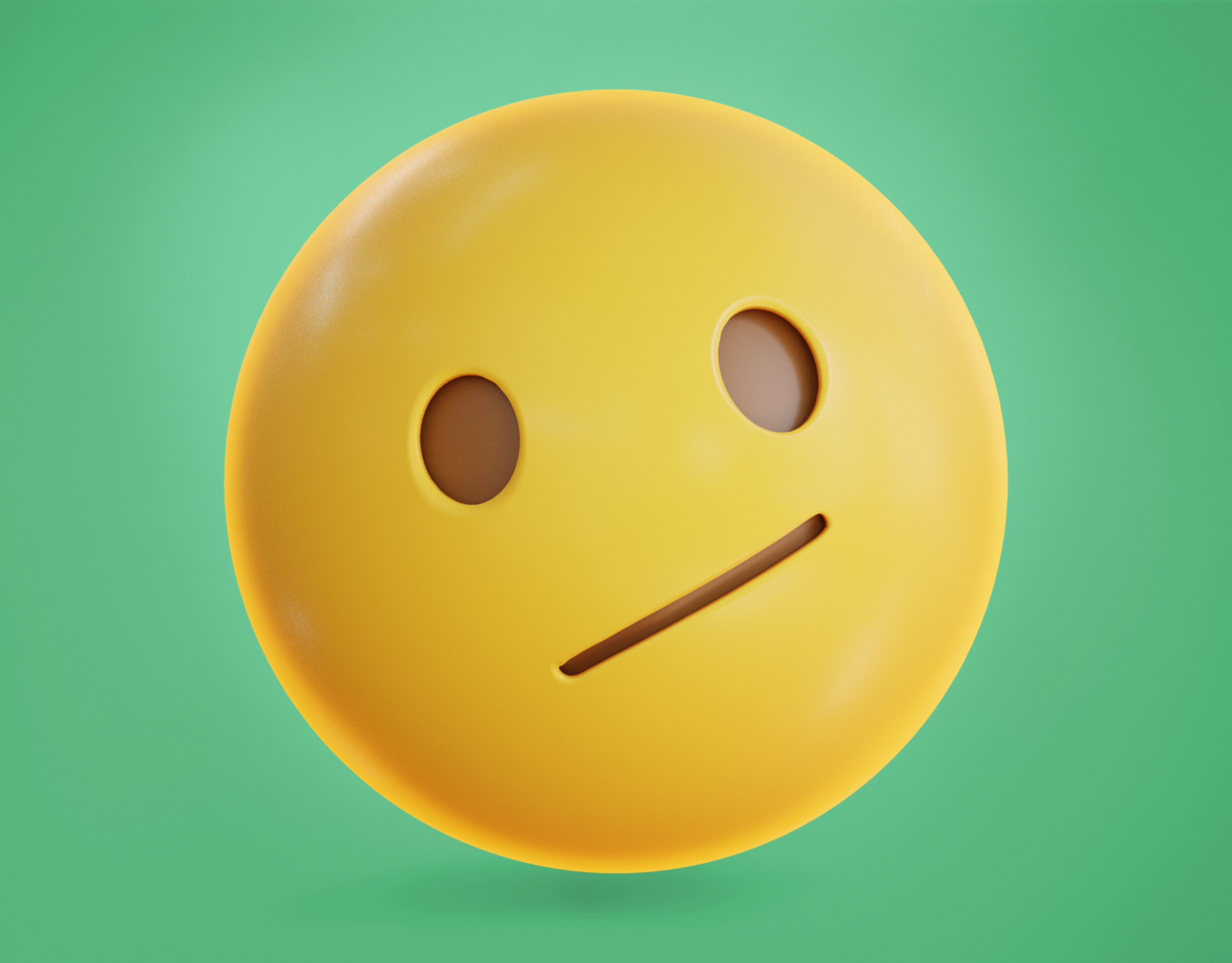 Face with Diagonal mouth Animated Emoji Low-poly 3D model_9