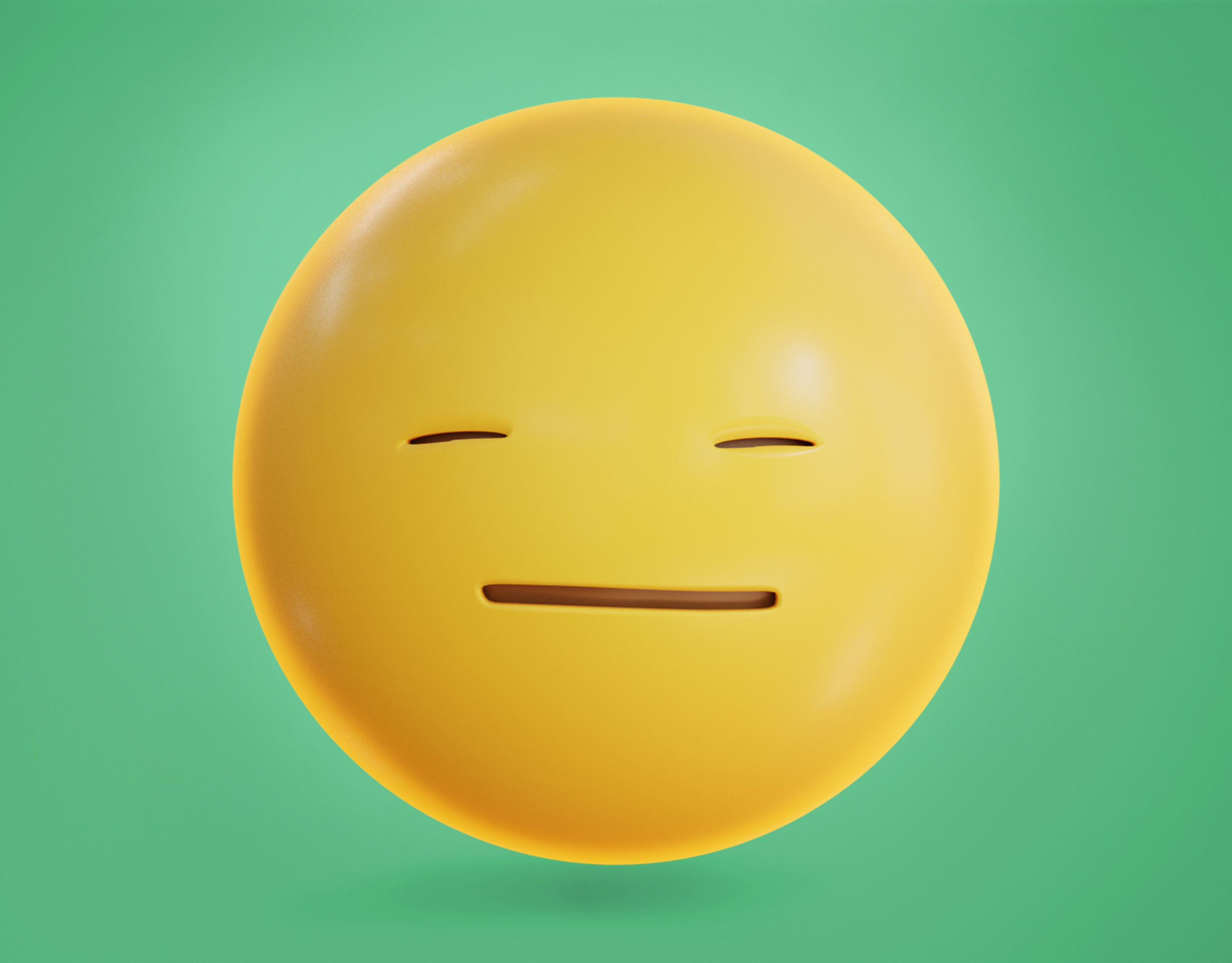 Face with Diagonal mouth Animated Emoji Low-poly 3D model_8