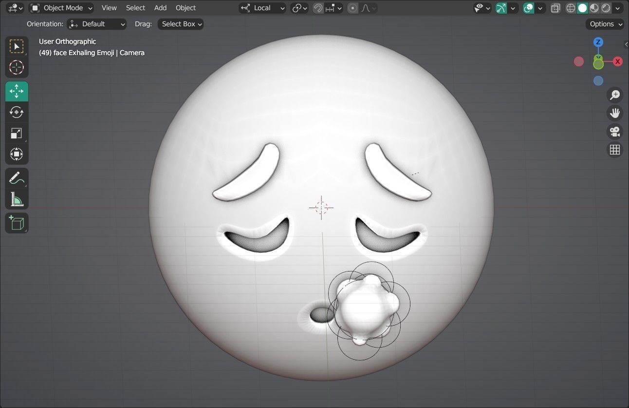 face Exhaling Animated Emoji Low-poly 3D model_8