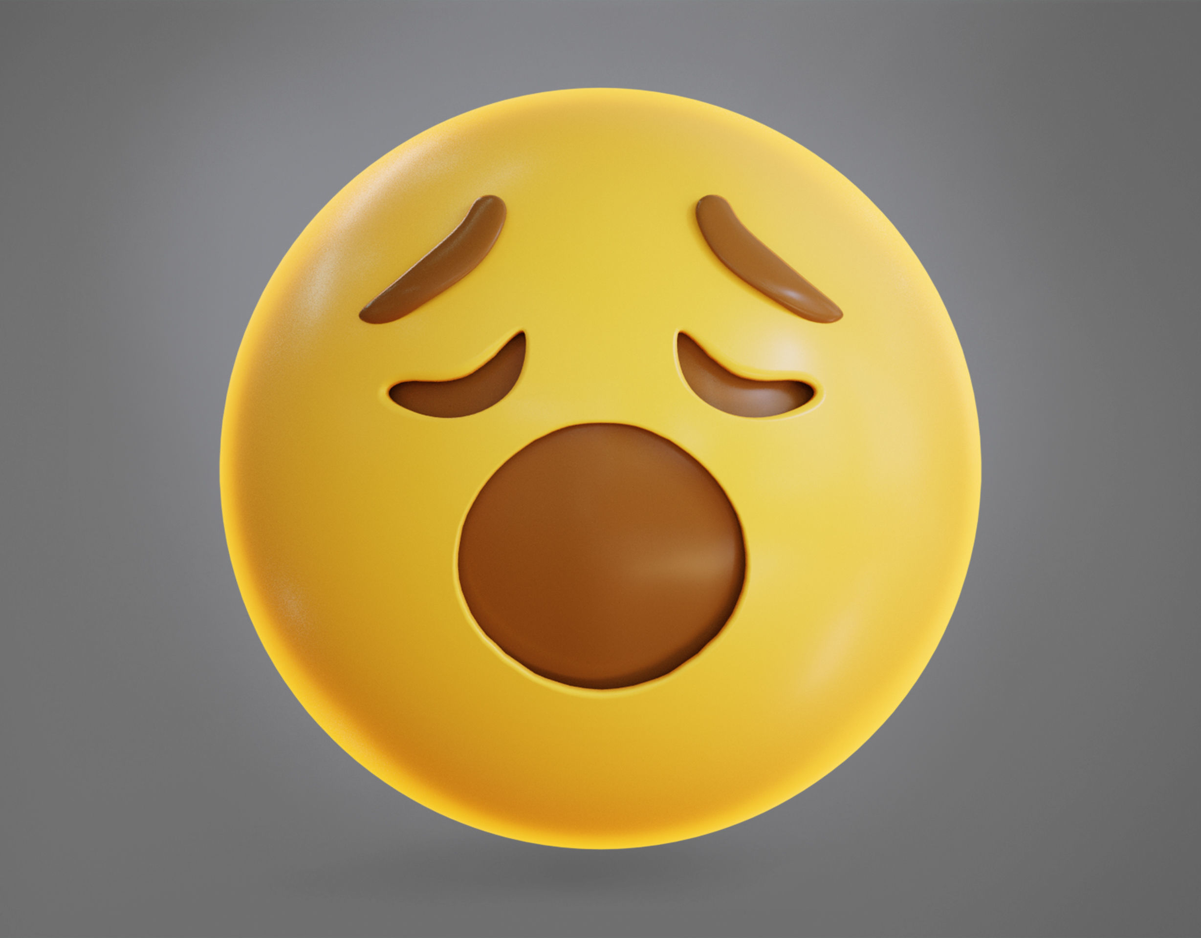 face Exhaling Animated Emoji Low-poly 3D model_12