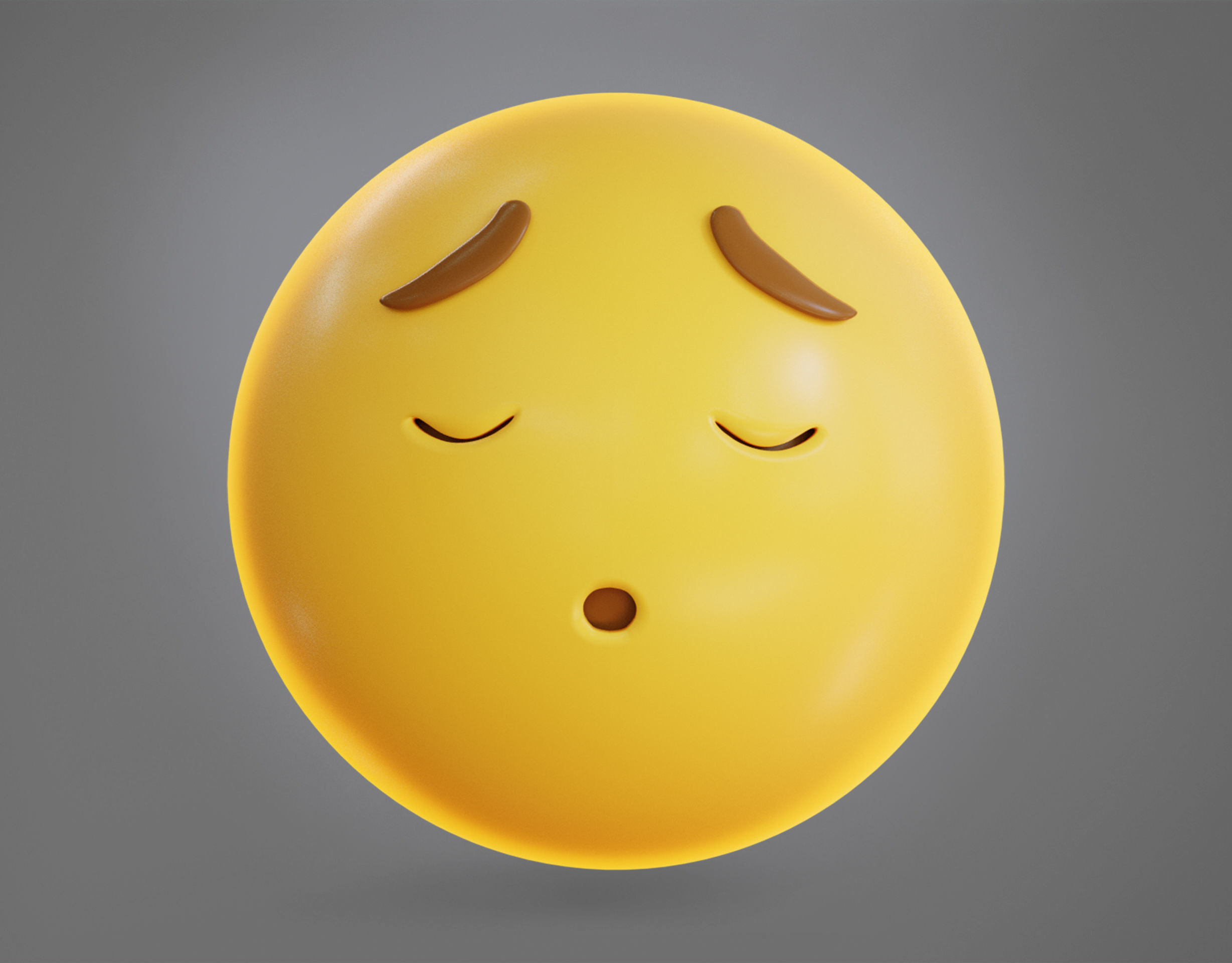 face Exhaling Animated Emoji Low-poly 3D model_4