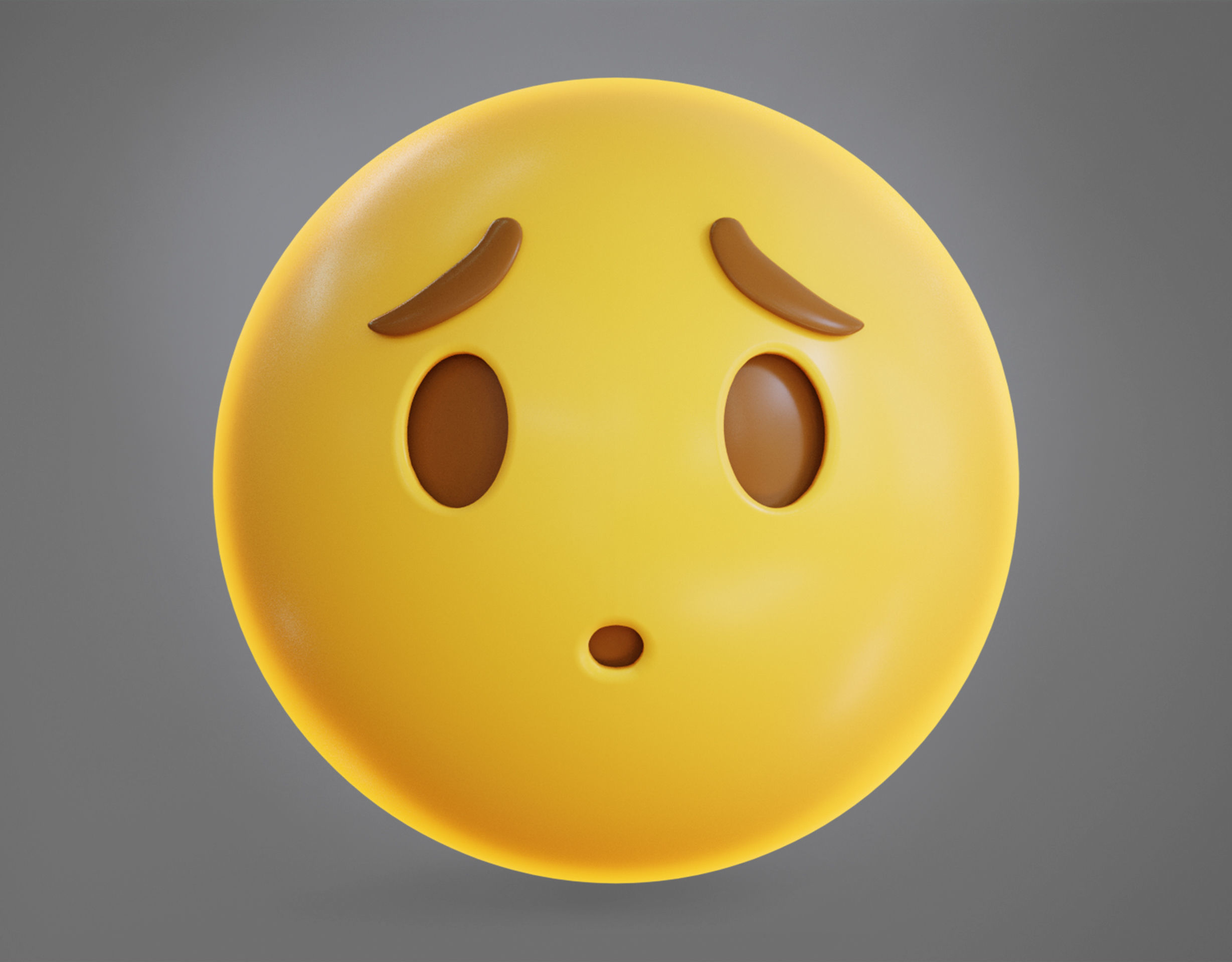 face Exhaling Animated Emoji Low-poly 3D model_3