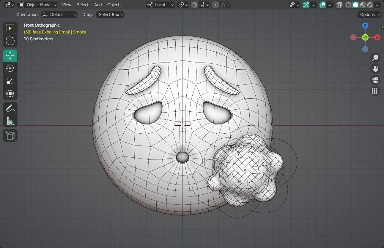 face Exhaling Animated Emoji Low-poly 3D model_10