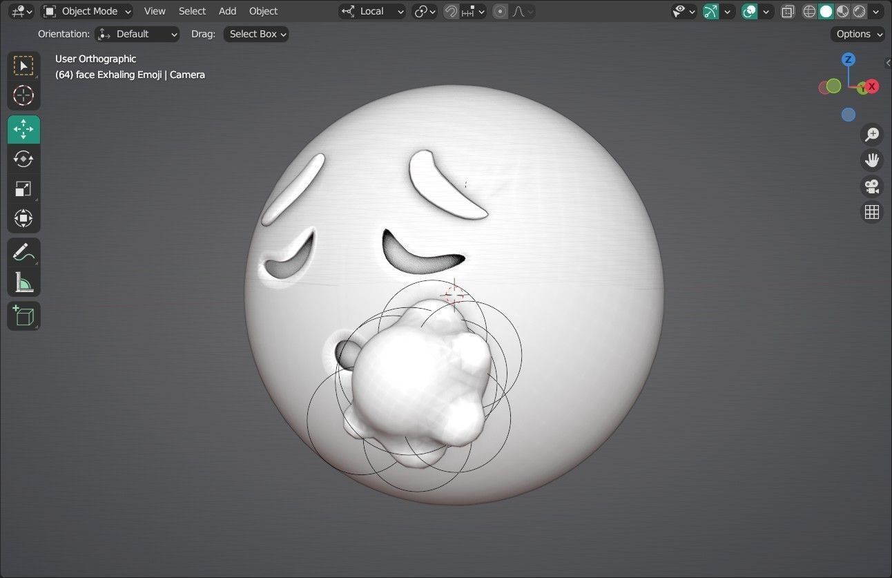face Exhaling Animated Emoji Low-poly 3D model_9