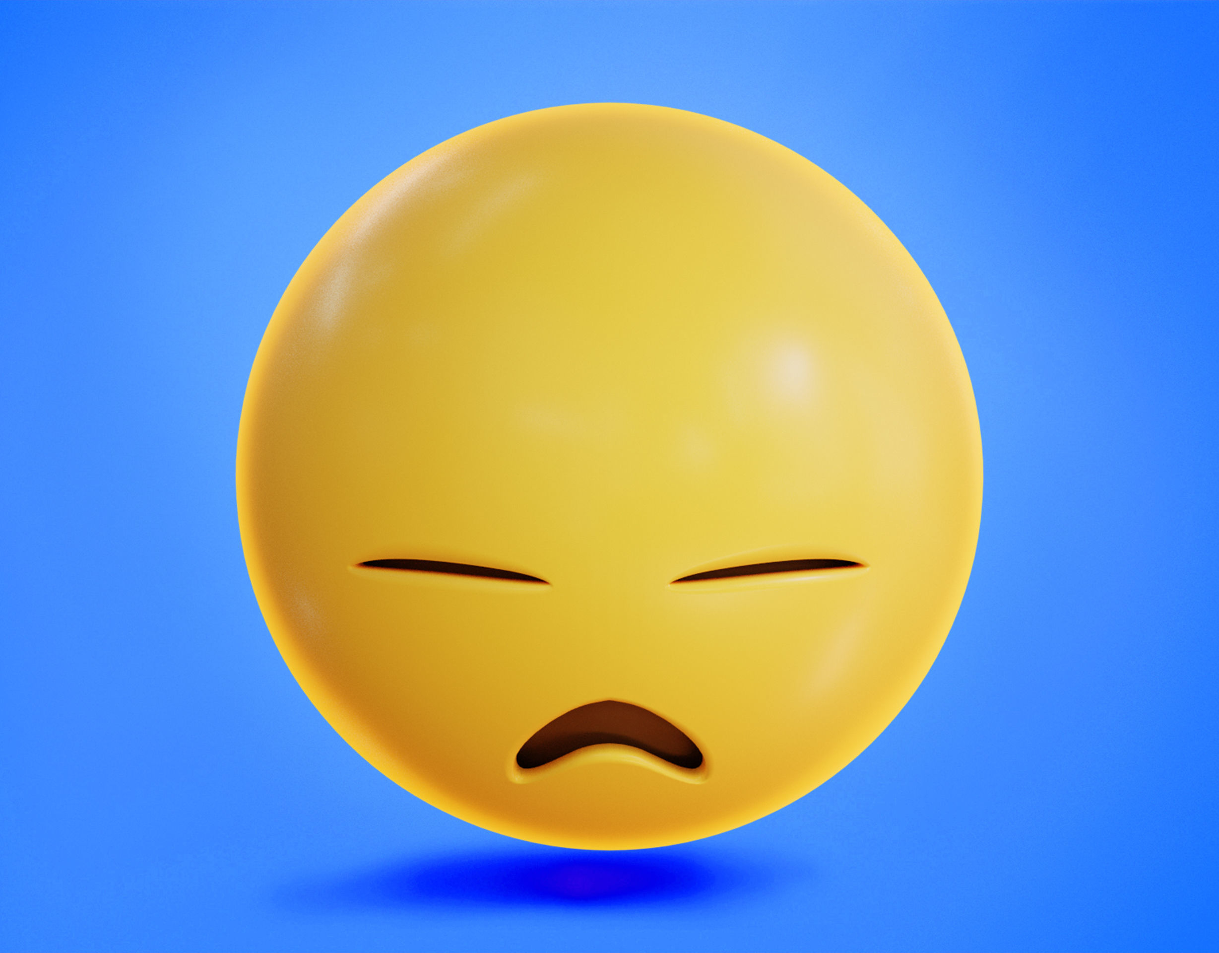 Downcast face with Sweat Animated Emoji Low-poly 3D model_13
