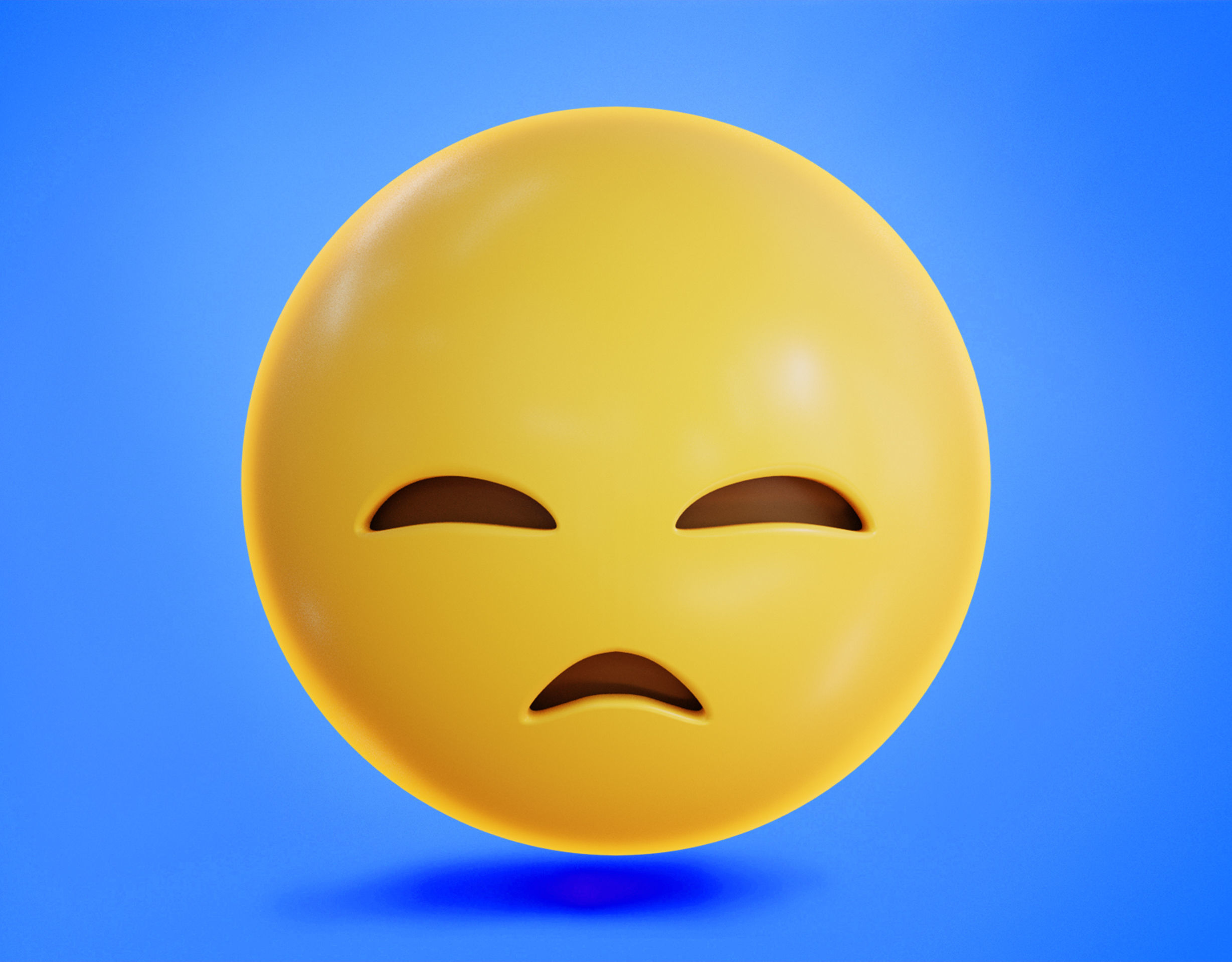 Downcast face with Sweat Animated Emoji Low-poly 3D model_14