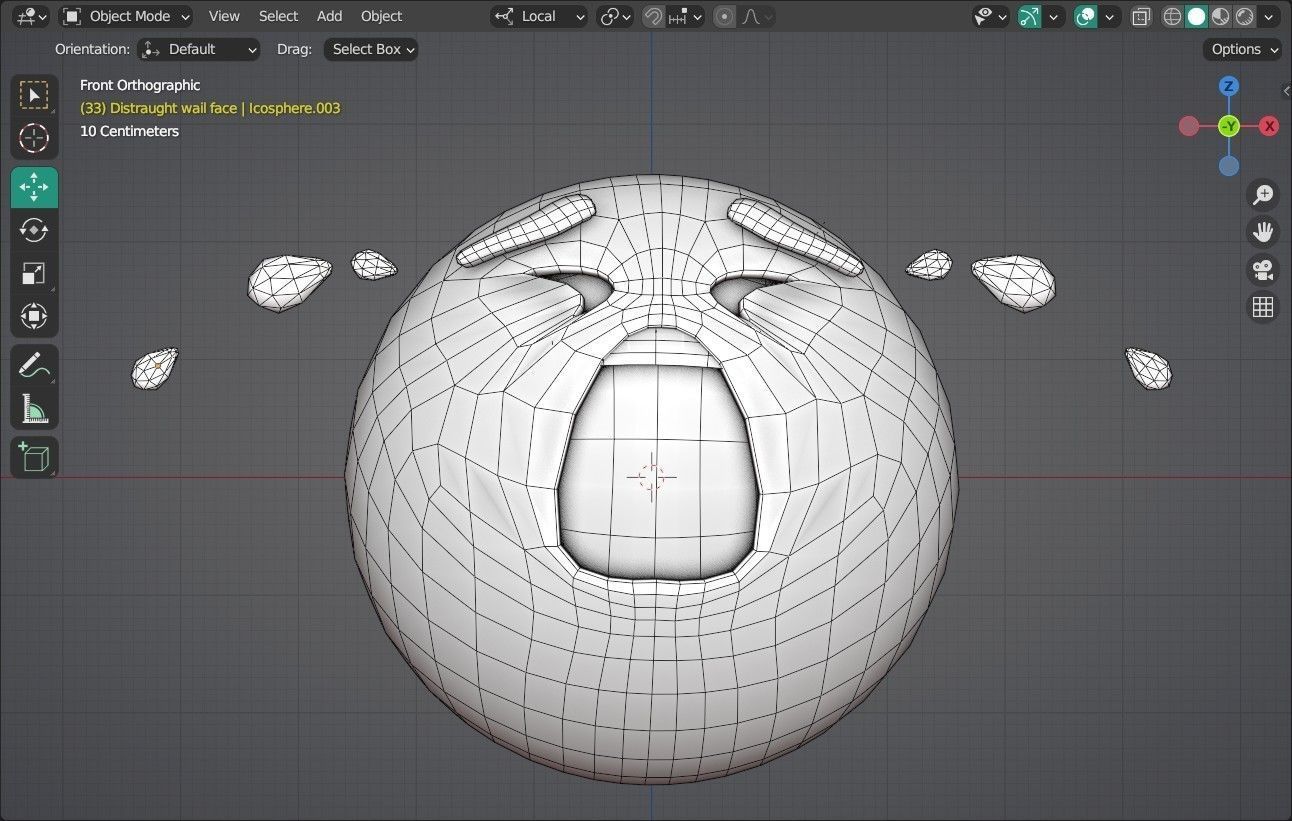 Distraught wail face Animated Emoji Low-poly 3D model_13