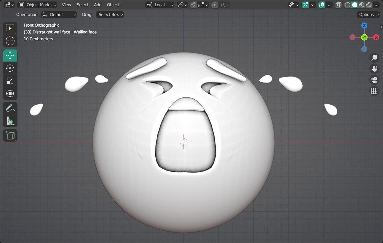 Distraught wail face Animated Emoji Low-poly 3D model_12