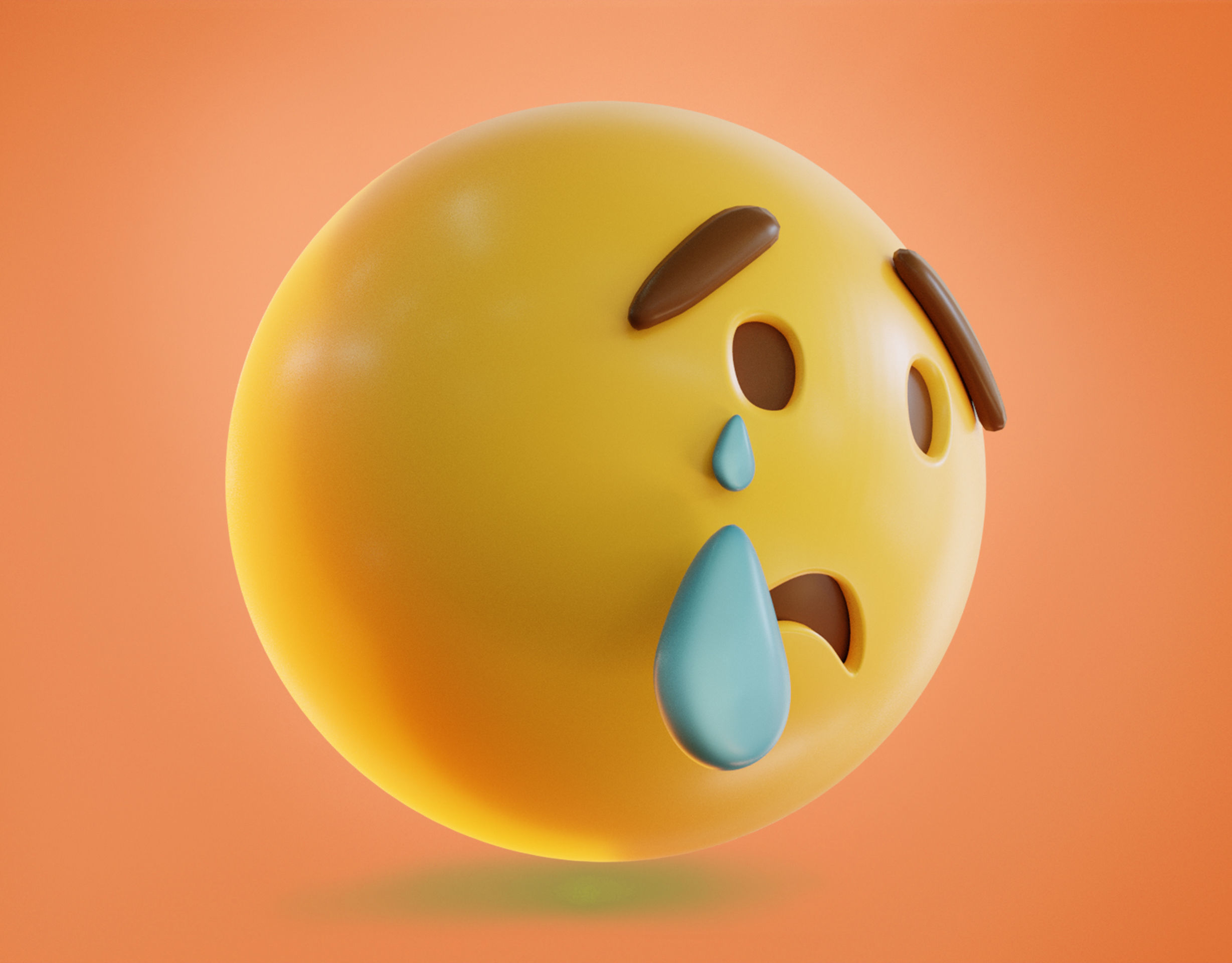 Crying face Animated Emoji Low-poly 3D model_9