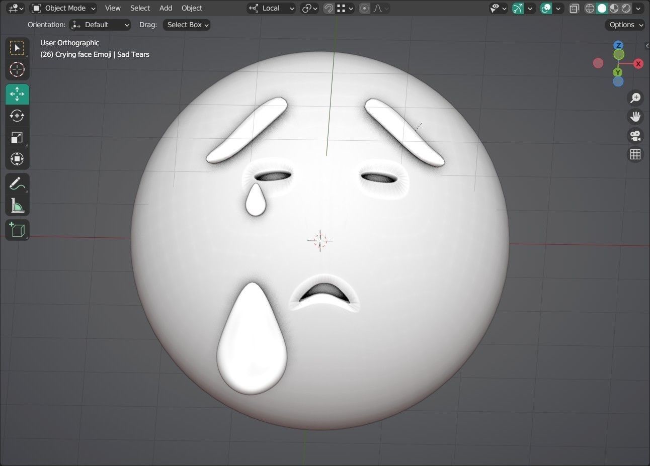 Crying face Animated Emoji Low-poly 3D model_13