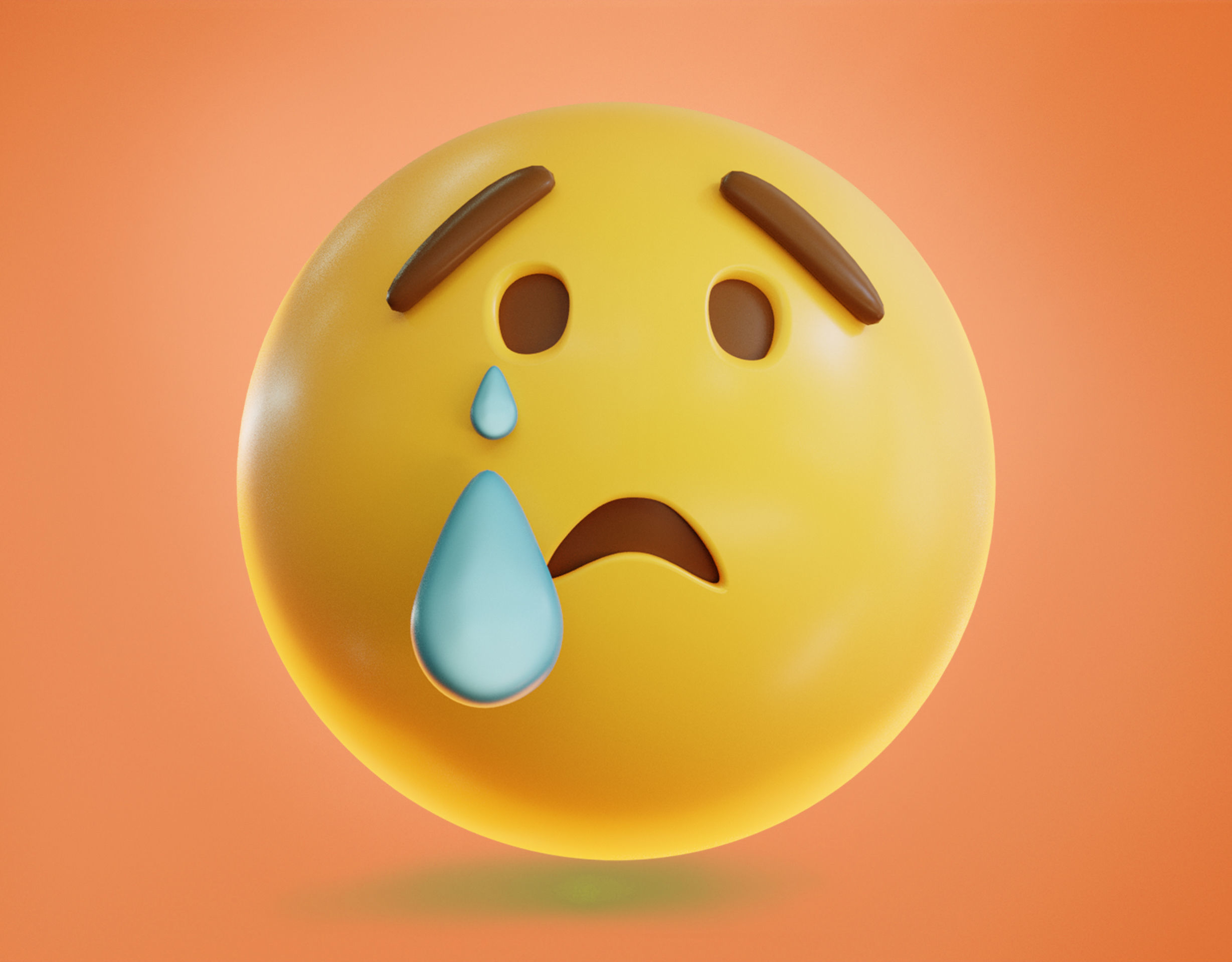 Crying face Animated Emoji Low-poly 3D model_10