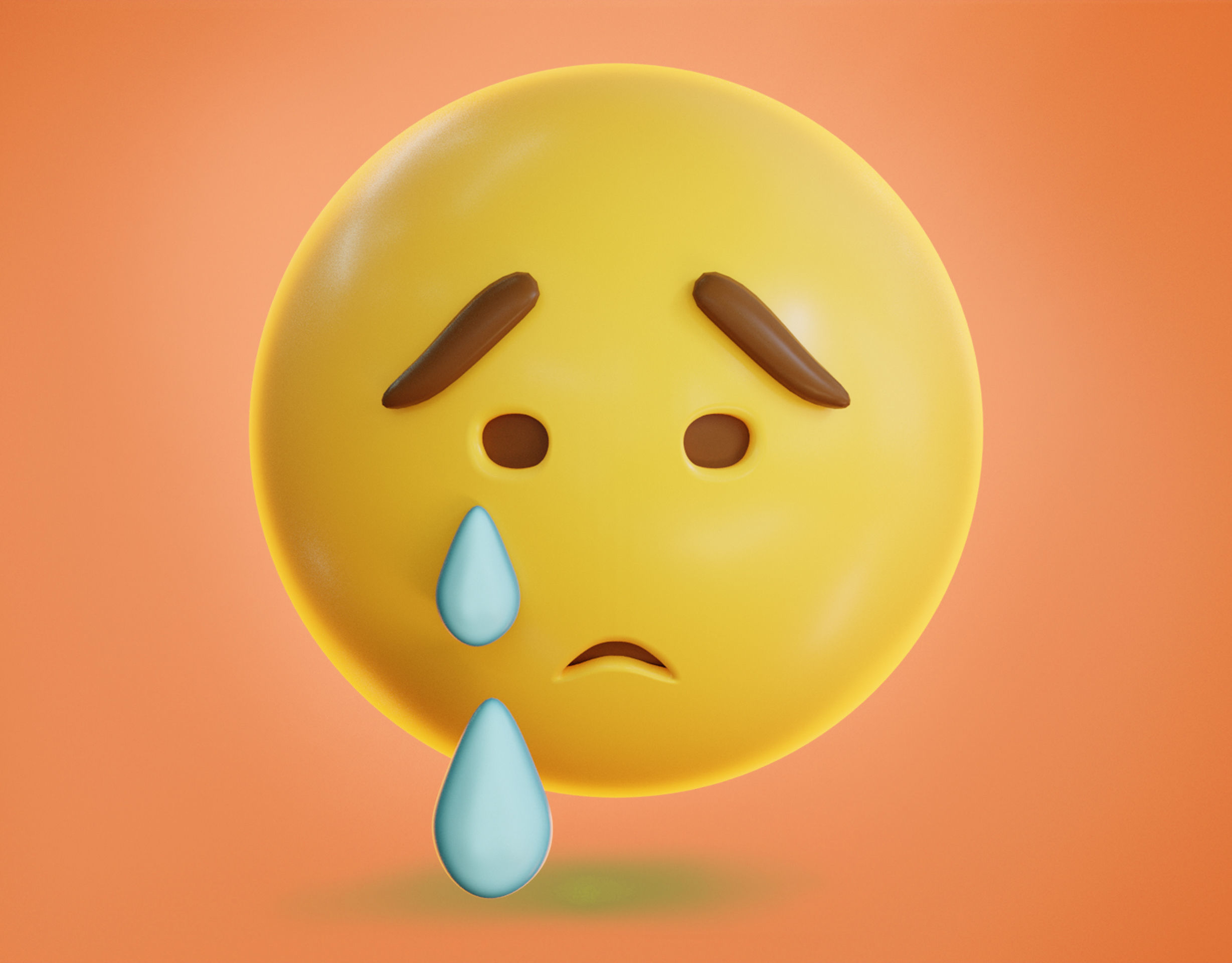 Crying face Animated Emoji Low-poly 3D model_4