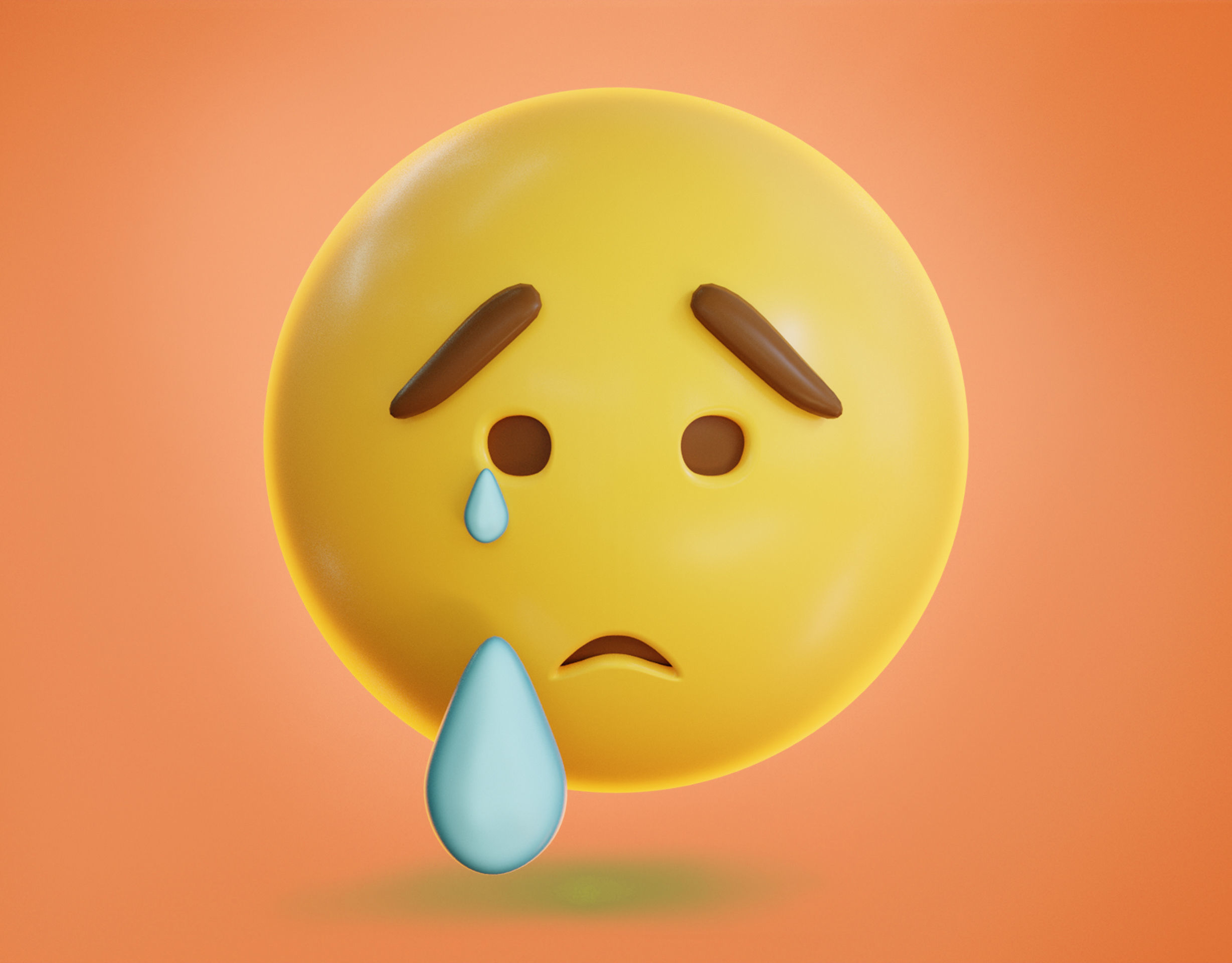 Crying face Animated Emoji Low-poly 3D model_3