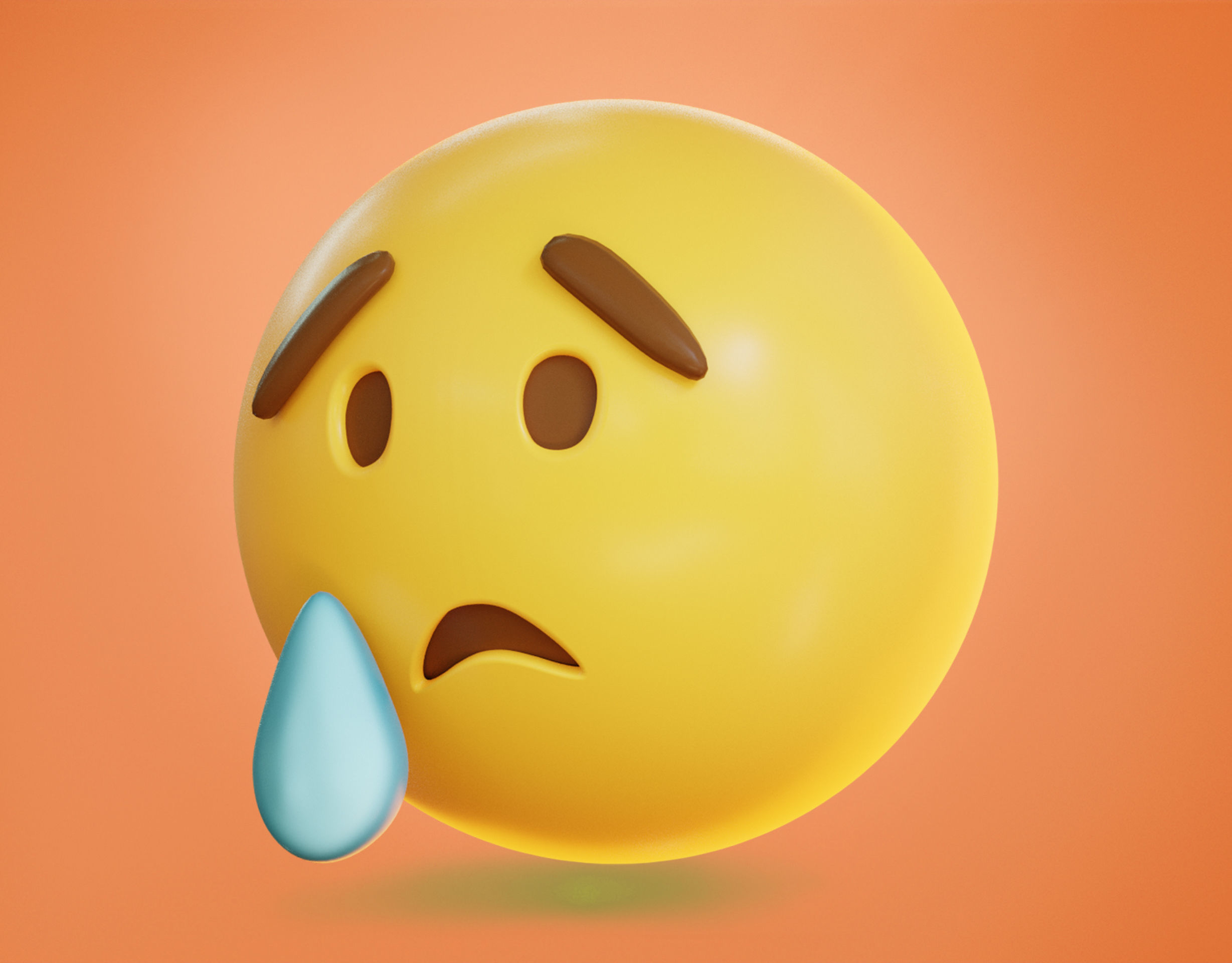 Crying face Animated Emoji Low-poly 3D model_8