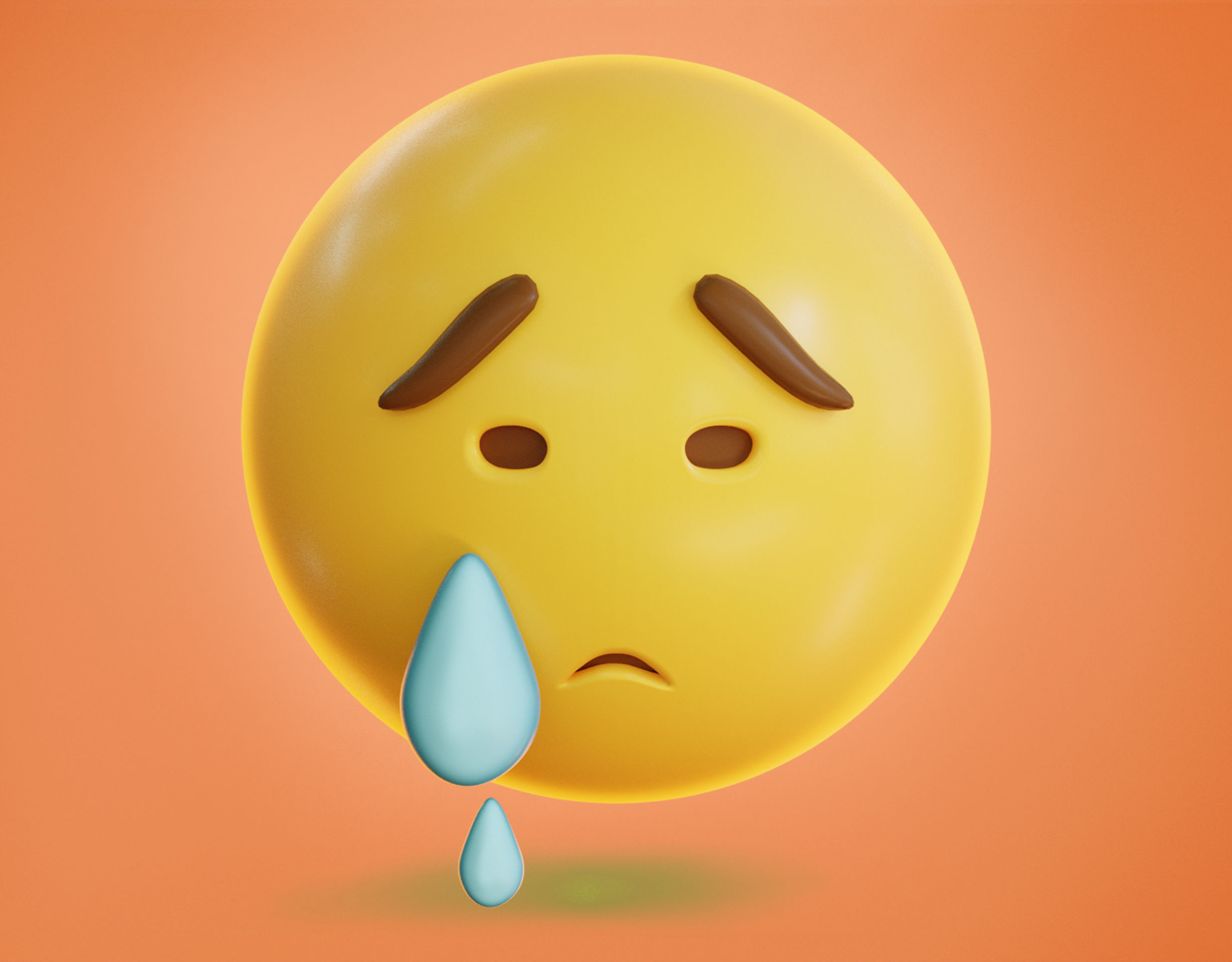 Crying face Animated Emoji Low-poly 3D model_5
