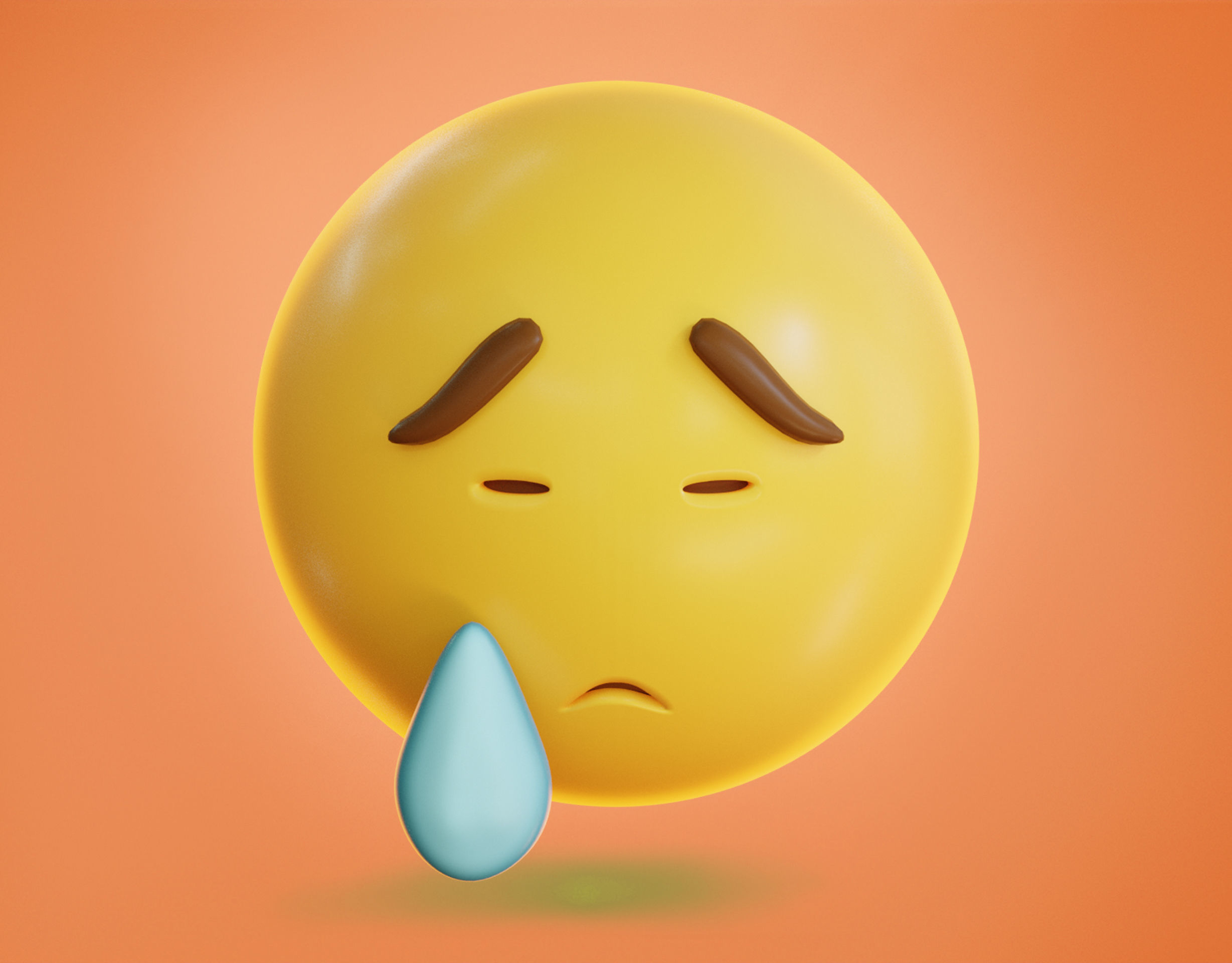 Crying face Animated Emoji Low-poly 3D model_7