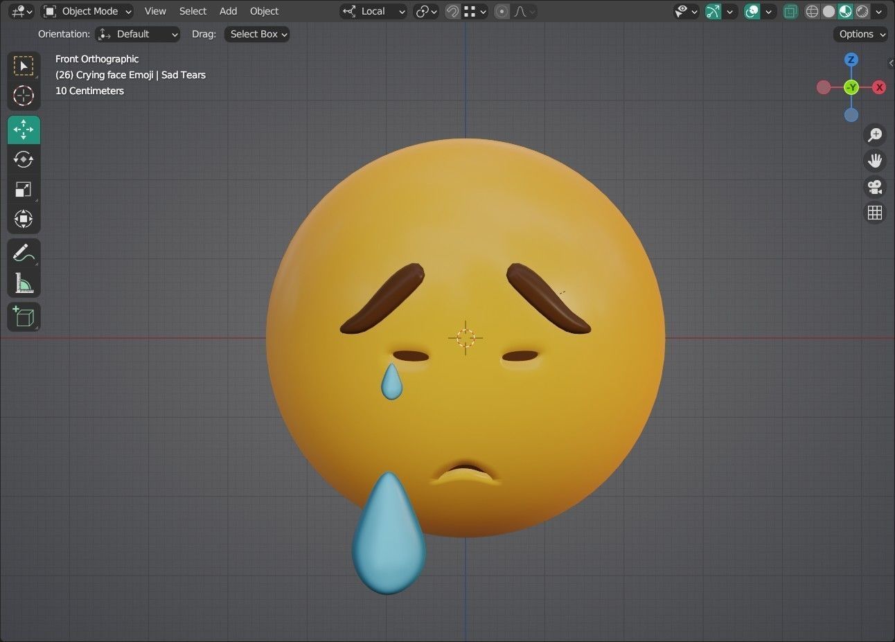 Crying face Animated Emoji Low-poly 3D model_11
