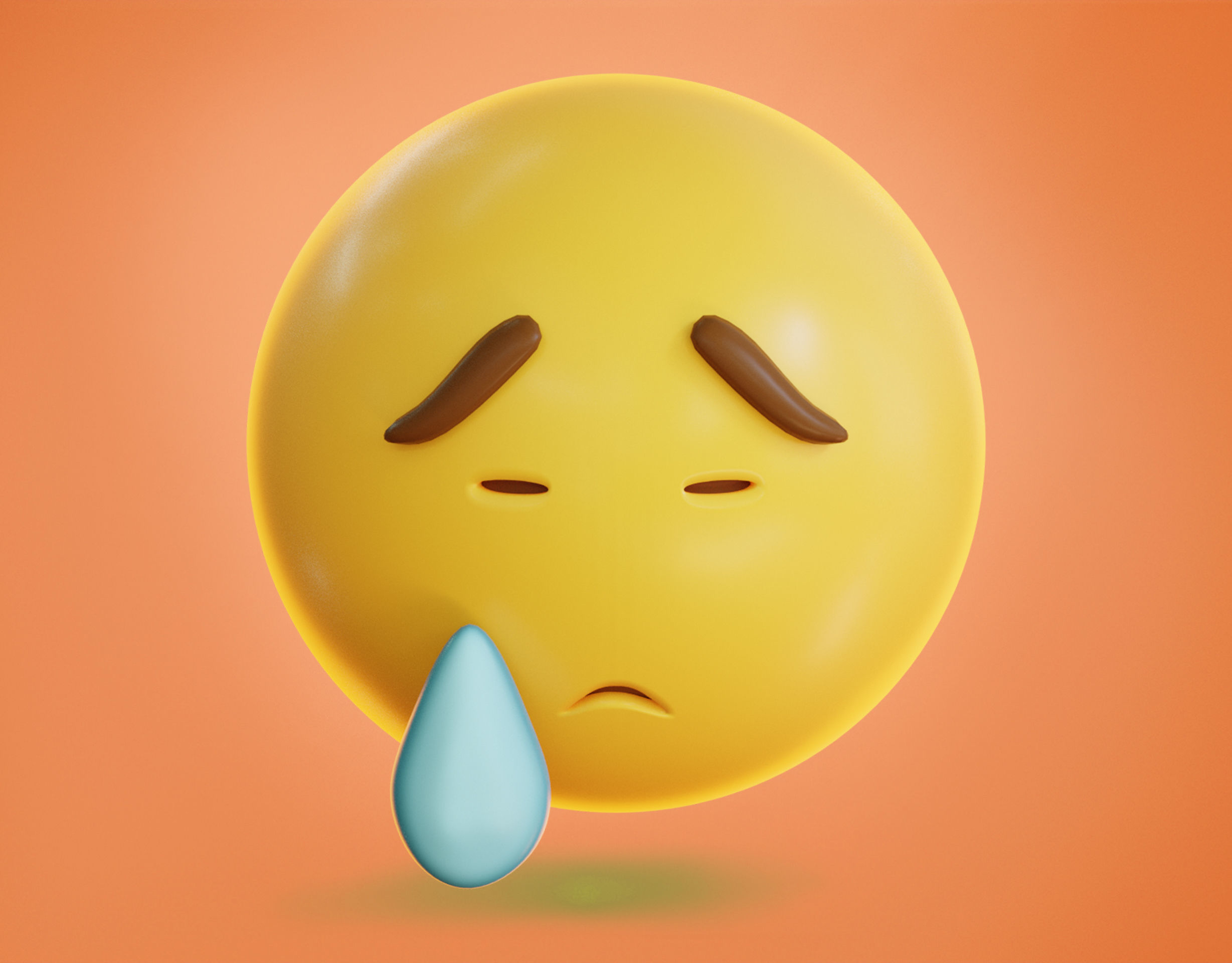 Crying face Animated Emoji Low-poly 3D model_6