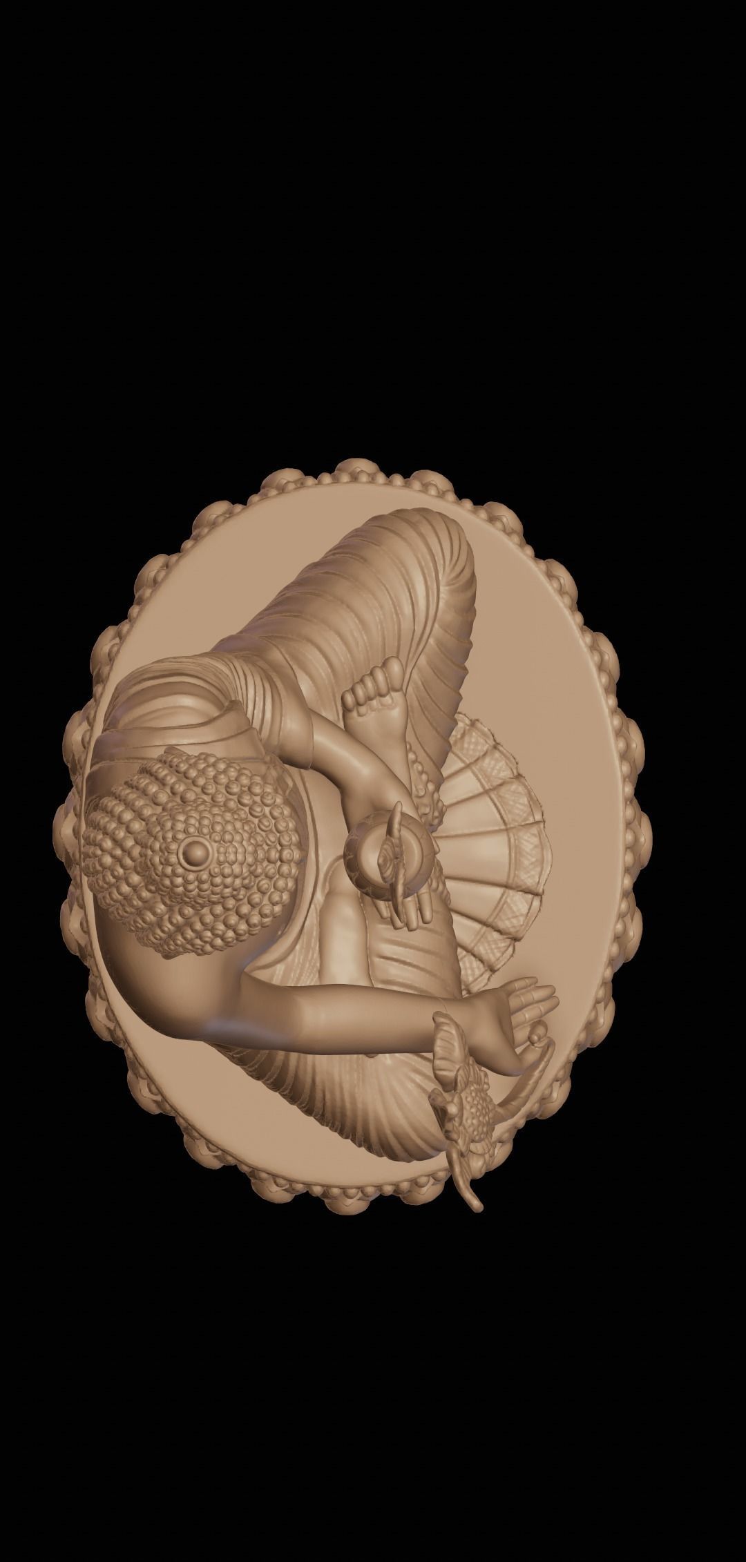 Buddha gold statue 3D print model_12