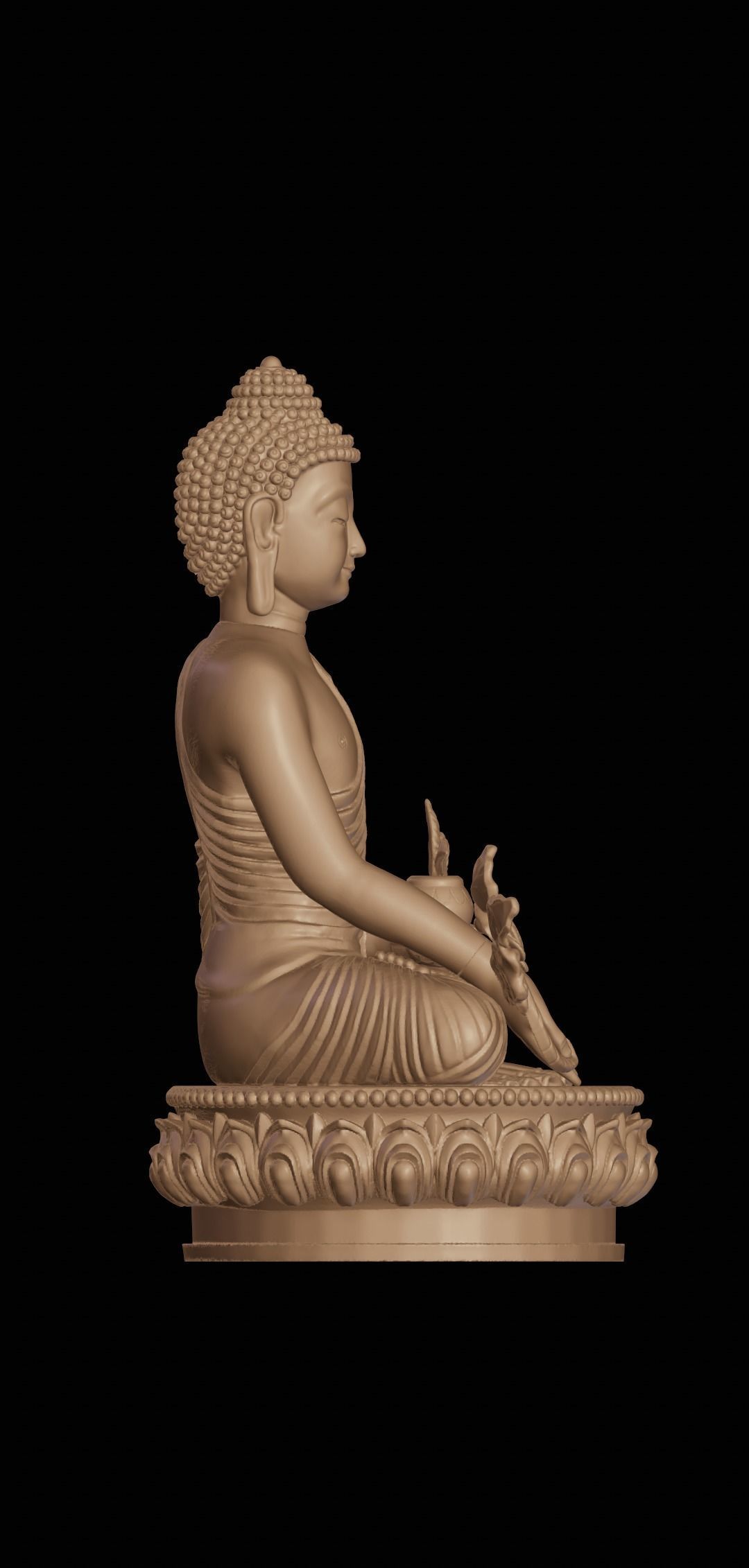 Buddha gold statue 3D print model_10