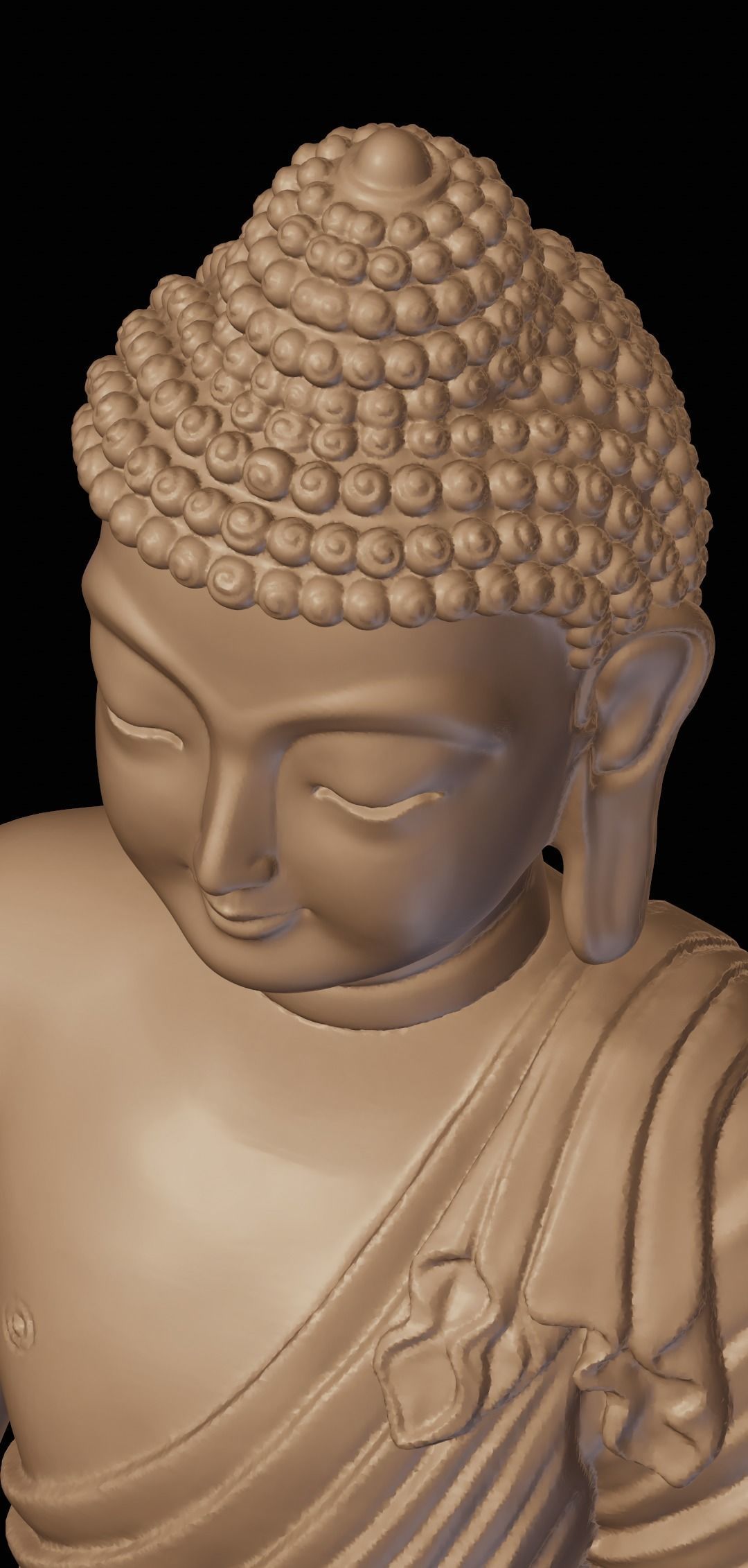 Buddha gold statue 3D print model_5