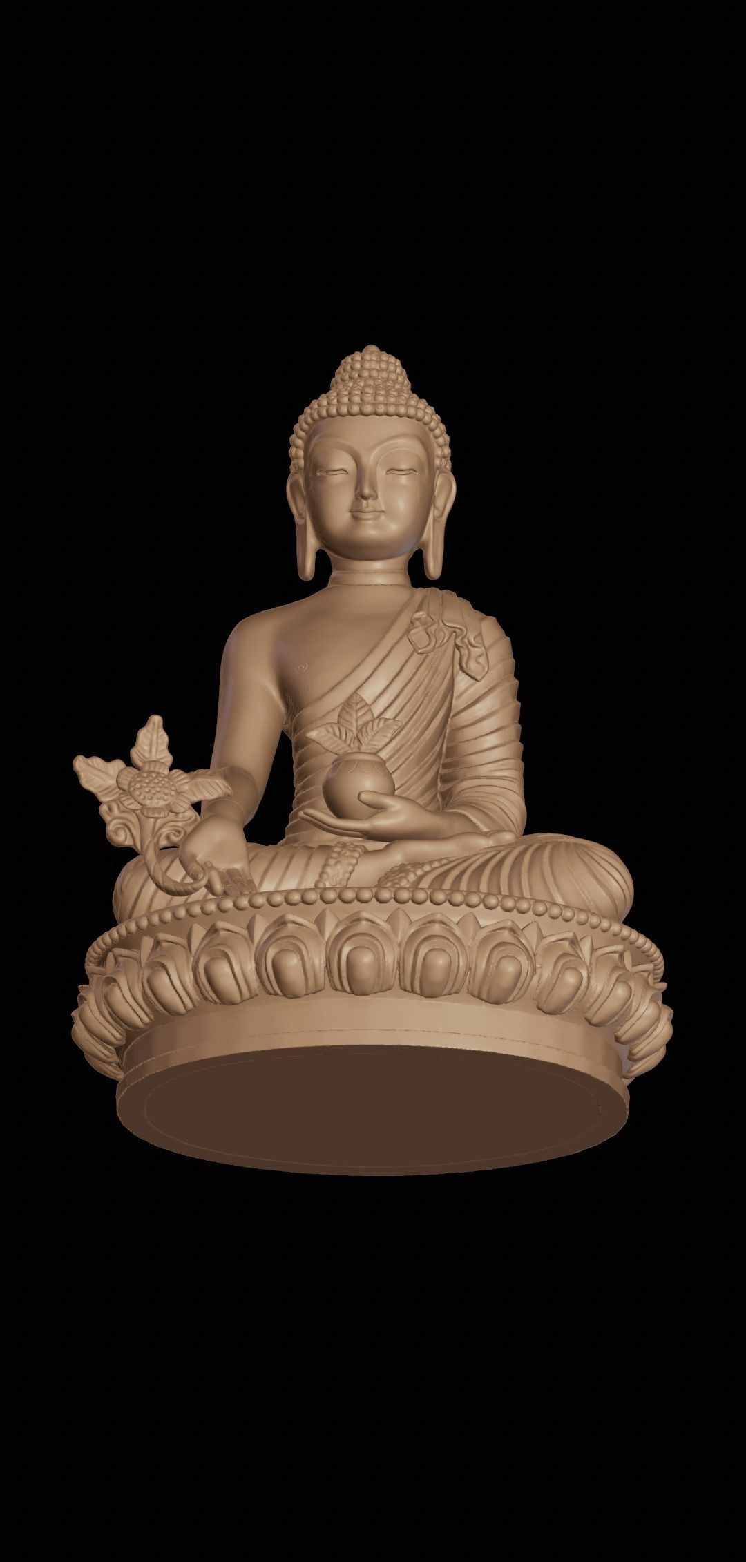 Buddha gold statue 3D print model_13