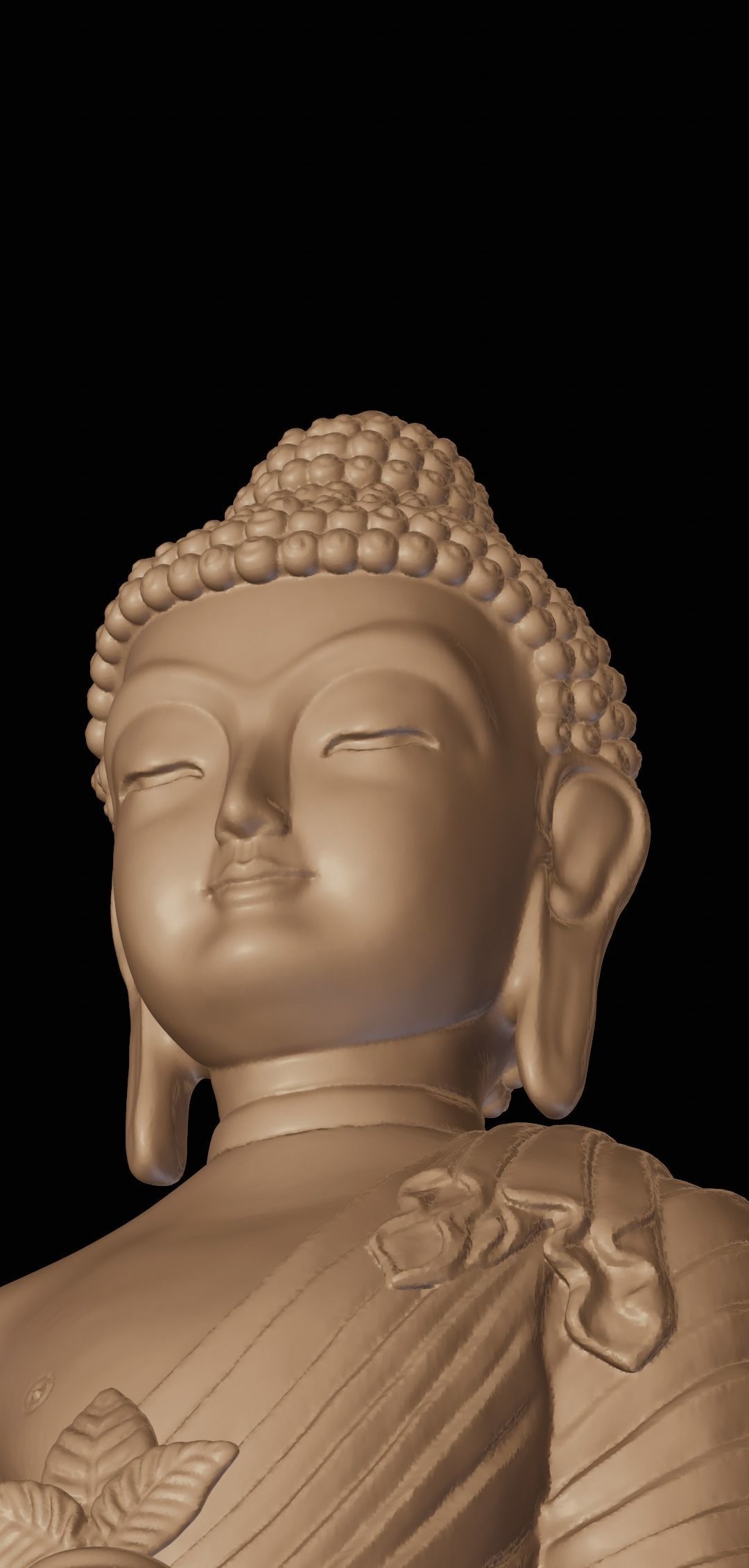 Buddha gold statue 3D print model_3