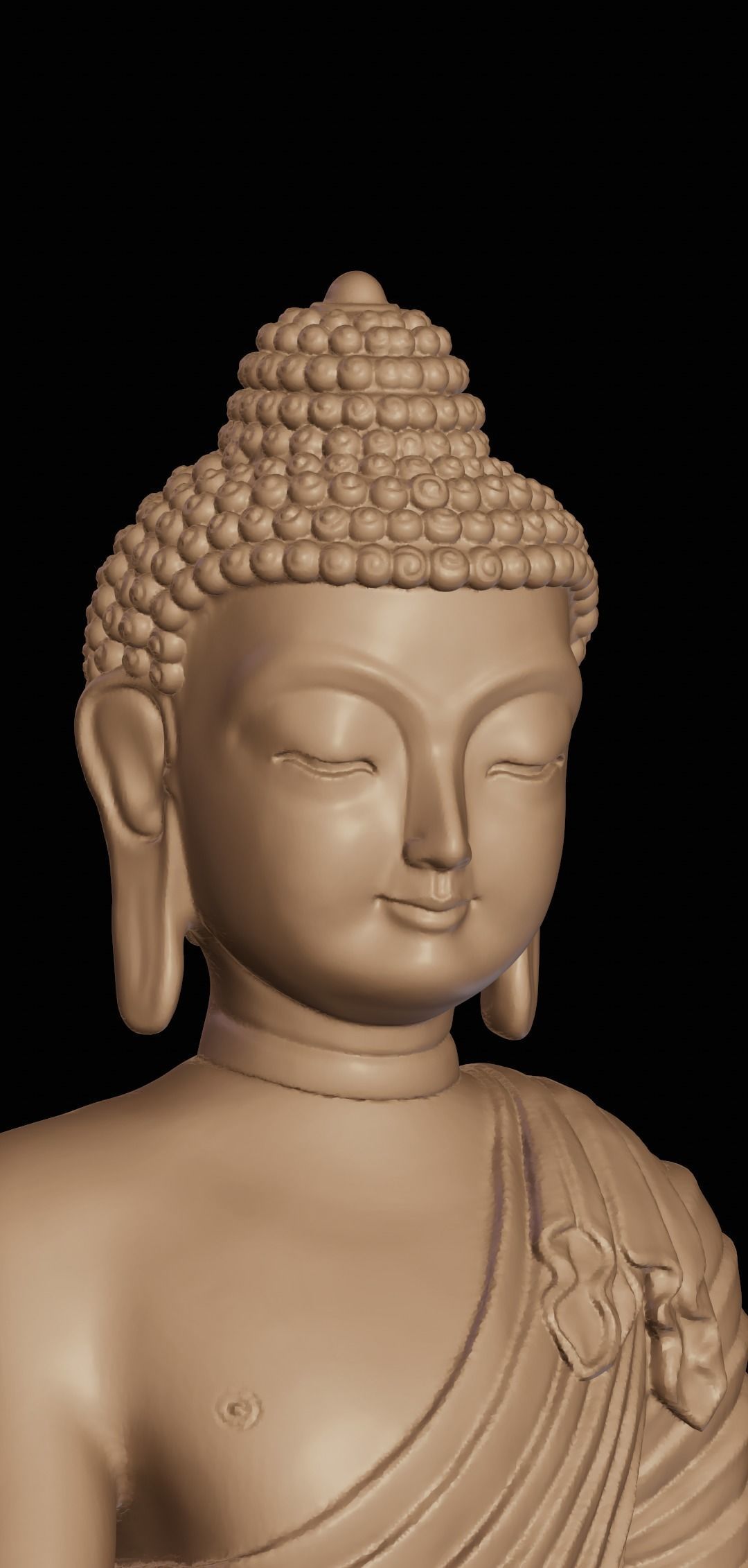 Buddha gold statue 3D print model_4