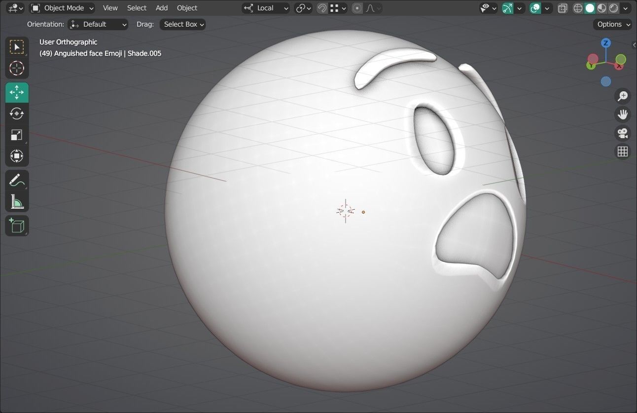 Anguished face Animated Emoji Low-poly 3D model_13