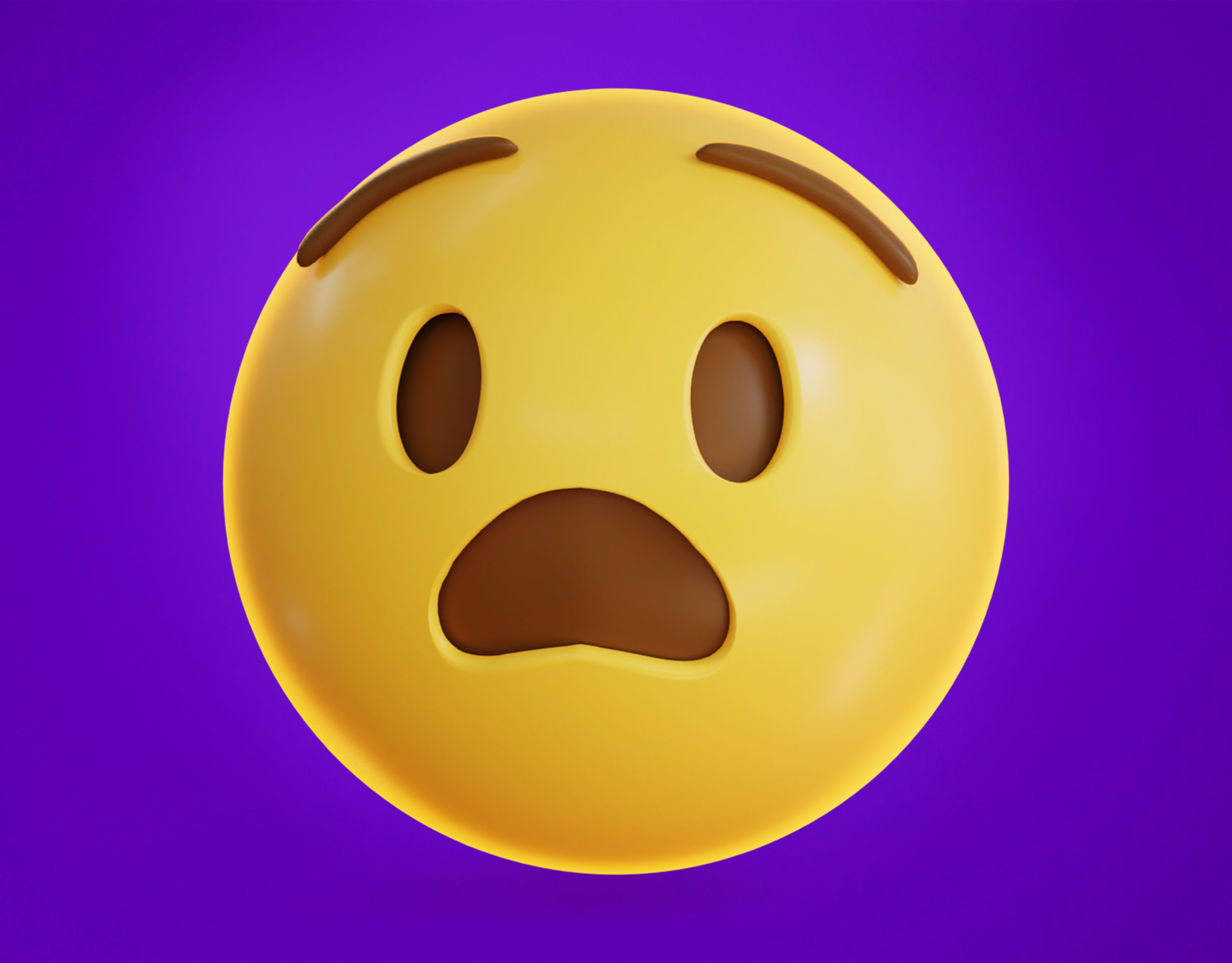 Anguished face Animated Emoji Low-poly 3D model_6