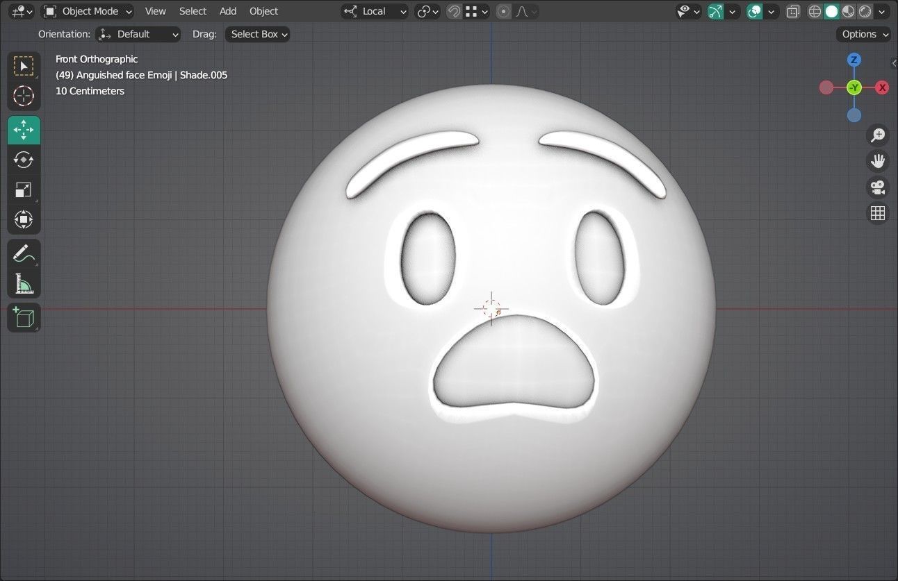 Anguished face Animated Emoji Low-poly 3D model_12