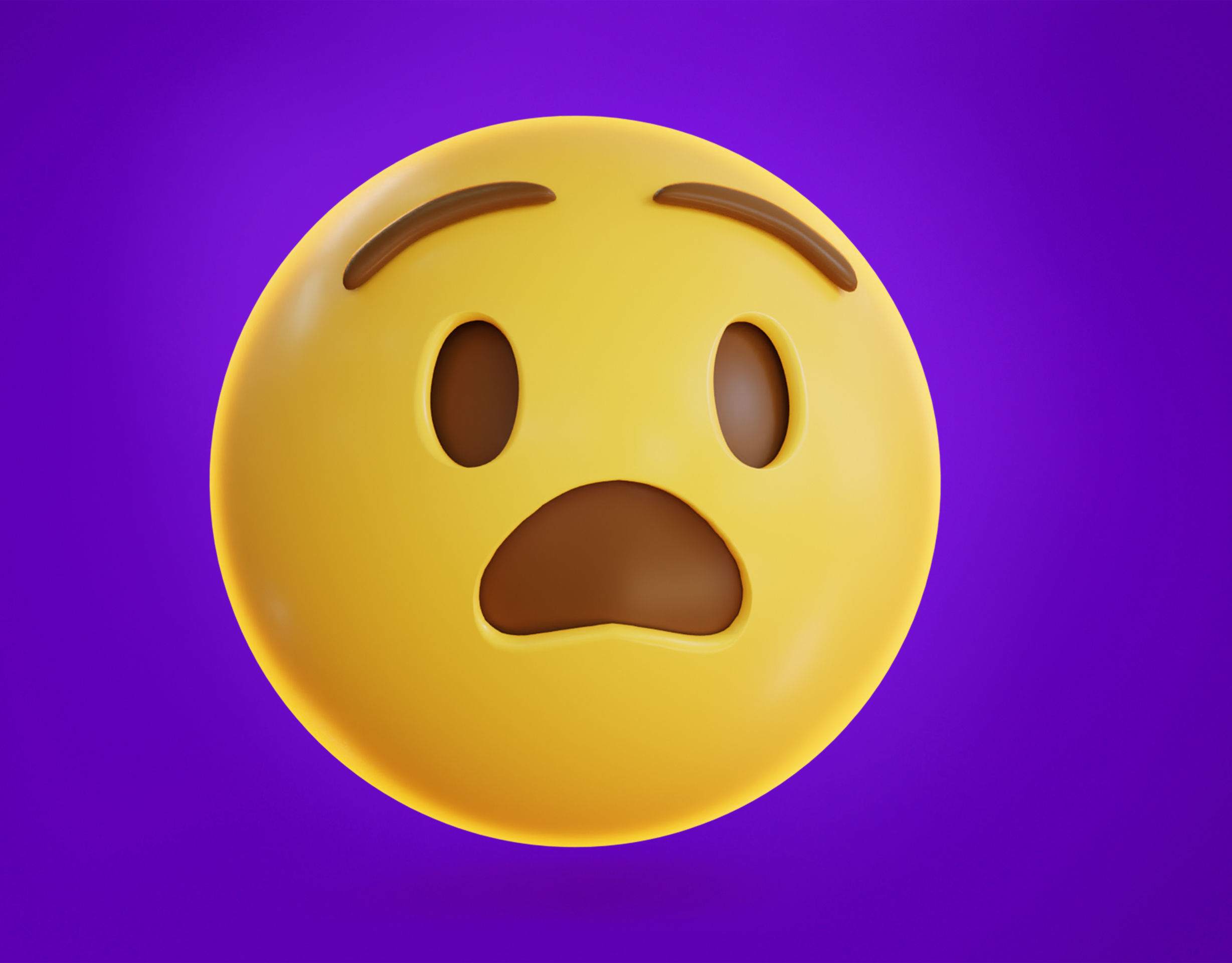 Anguished face Animated Emoji Low-poly 3D model_2