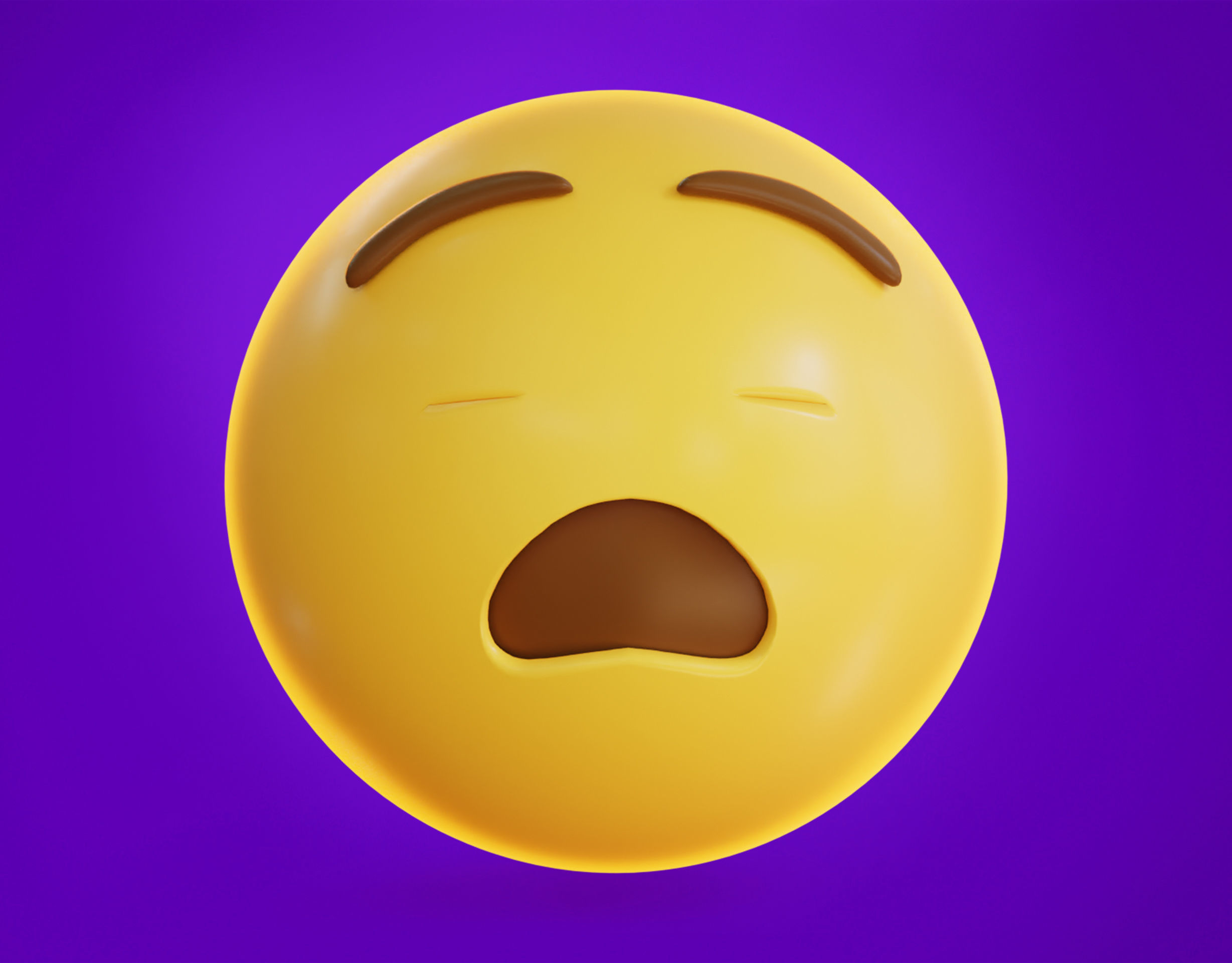 Anguished face Animated Emoji Low-poly 3D model_8