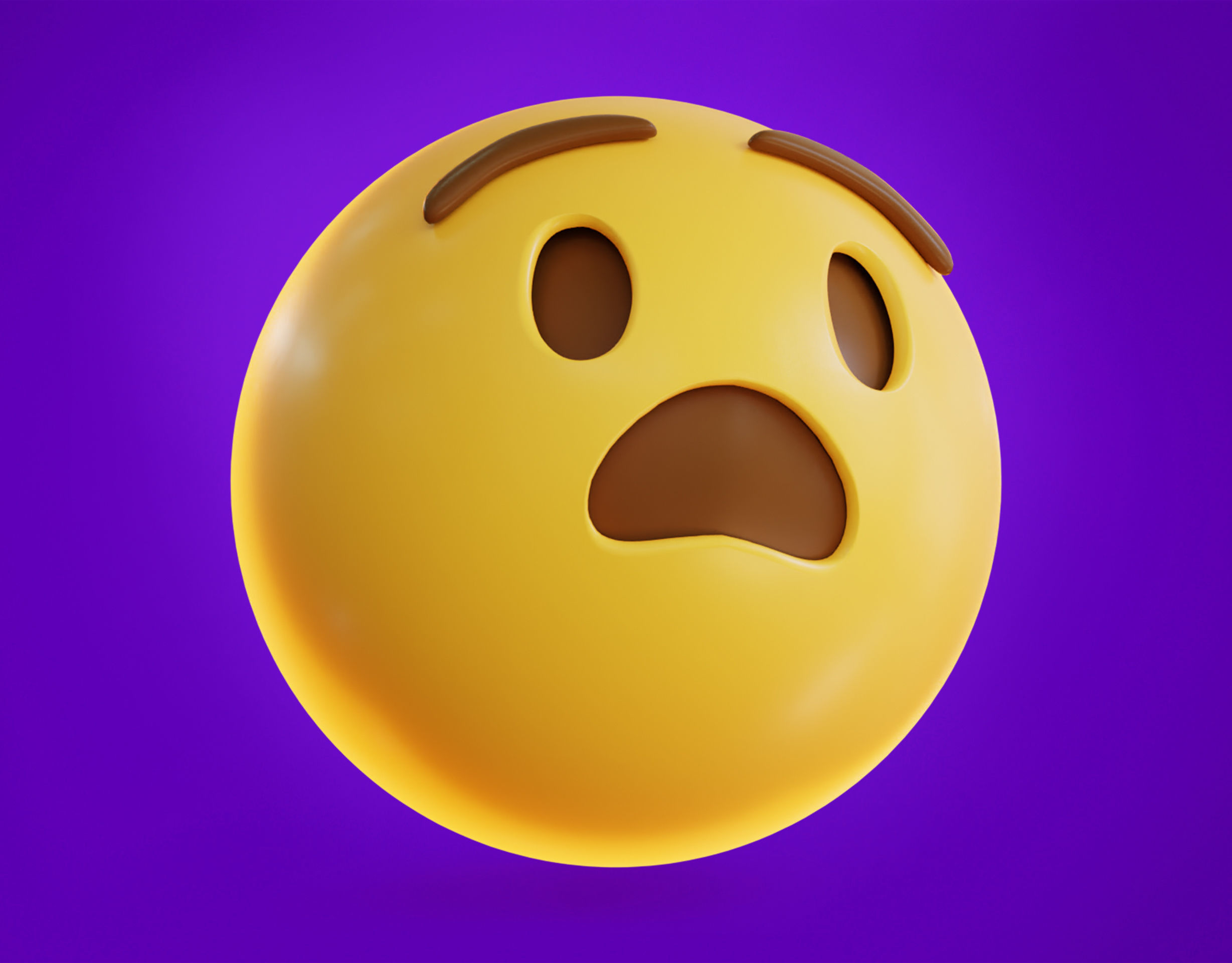 Anguished face Animated Emoji Low-poly 3D model_10