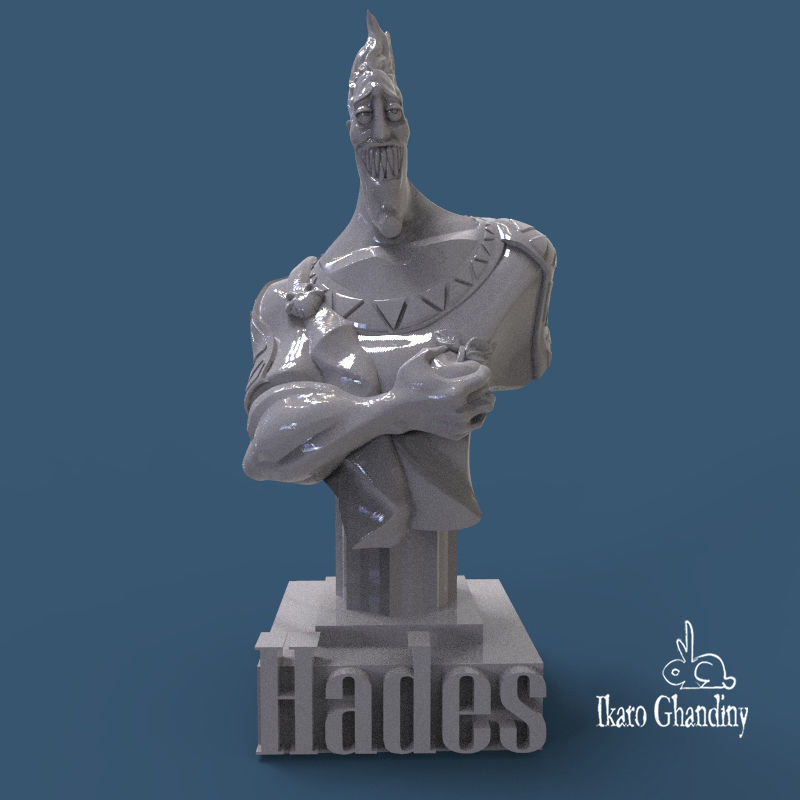 Hades Bust 3D print model_1