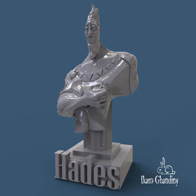 Hades Bust 3D print model_2