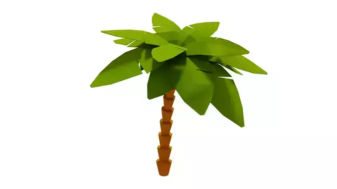 Stylized low poly Palm Tree  3D model