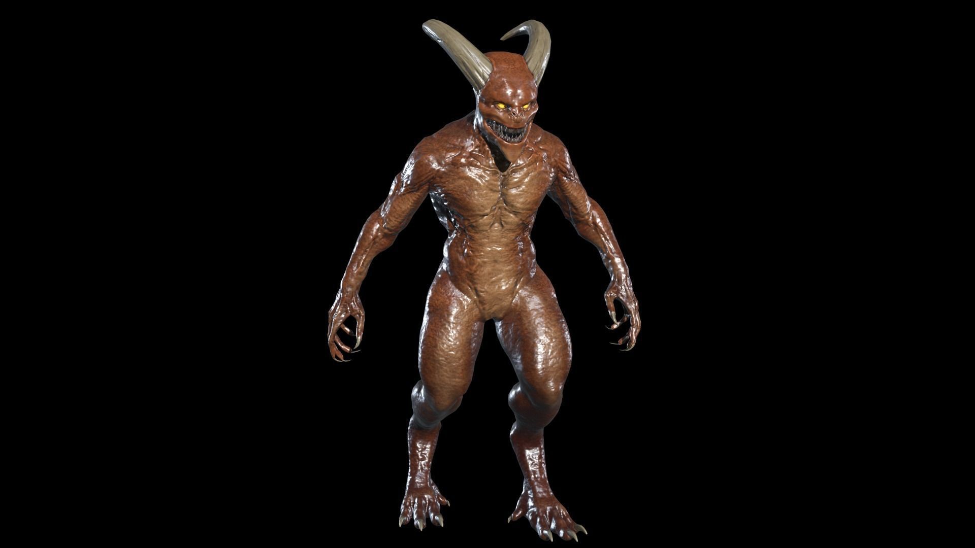 Hunter Demon Low-poly 3D model_7