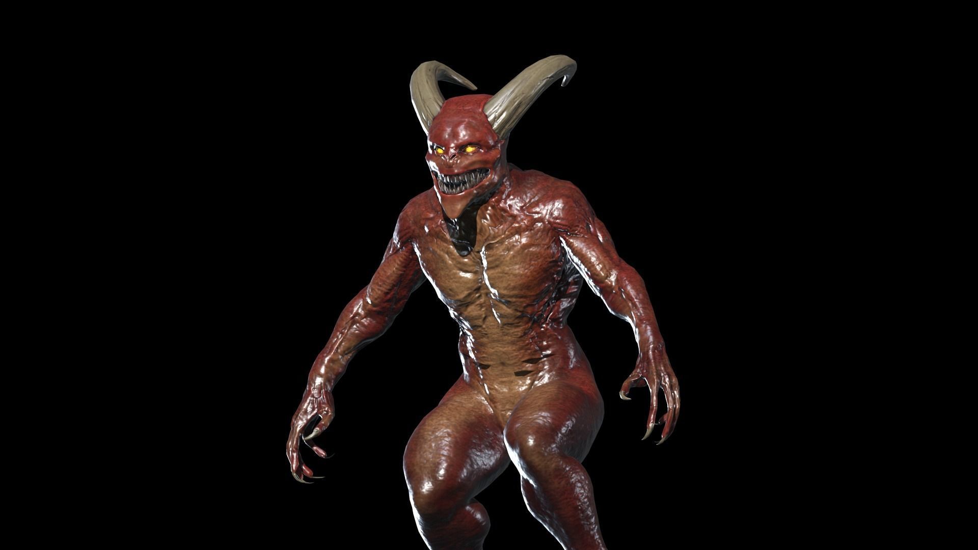 Hunter Demon Low-poly 3D model_9