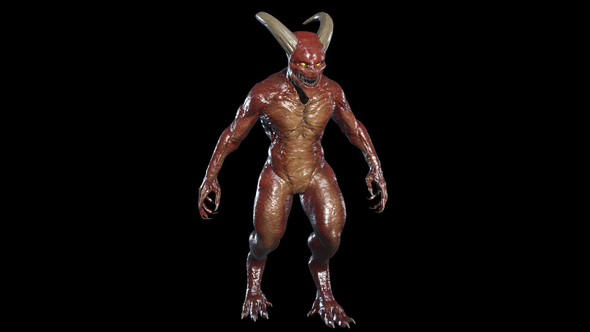 Hunter Demon Low-poly 3D model_5