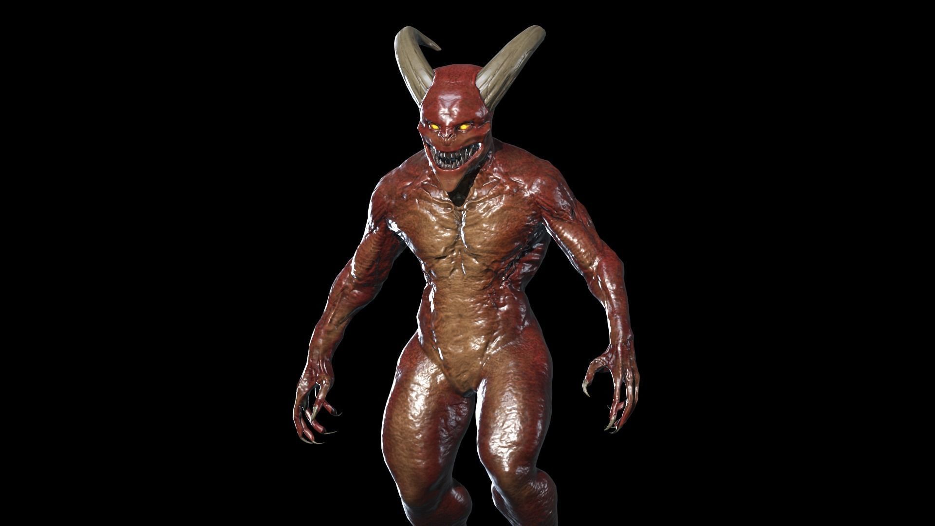 Hunter Demon Low-poly 3D model_2