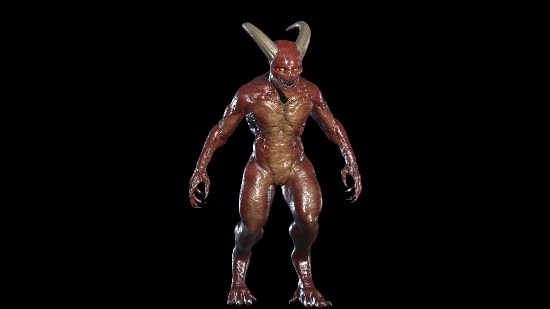 Hunter Demon Low-poly 3D model_10
