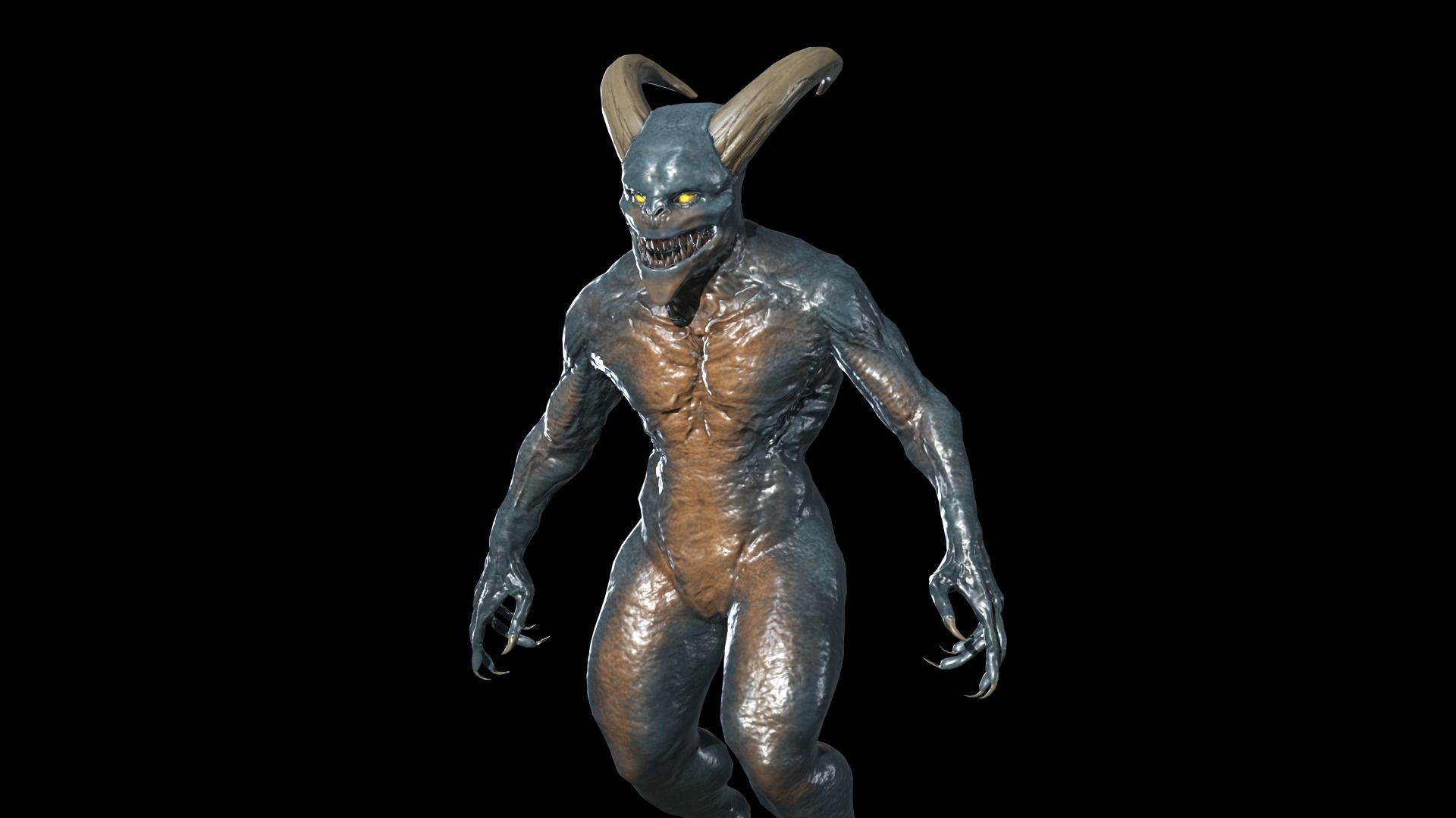 Hunter Demon Low-poly 3D model_4