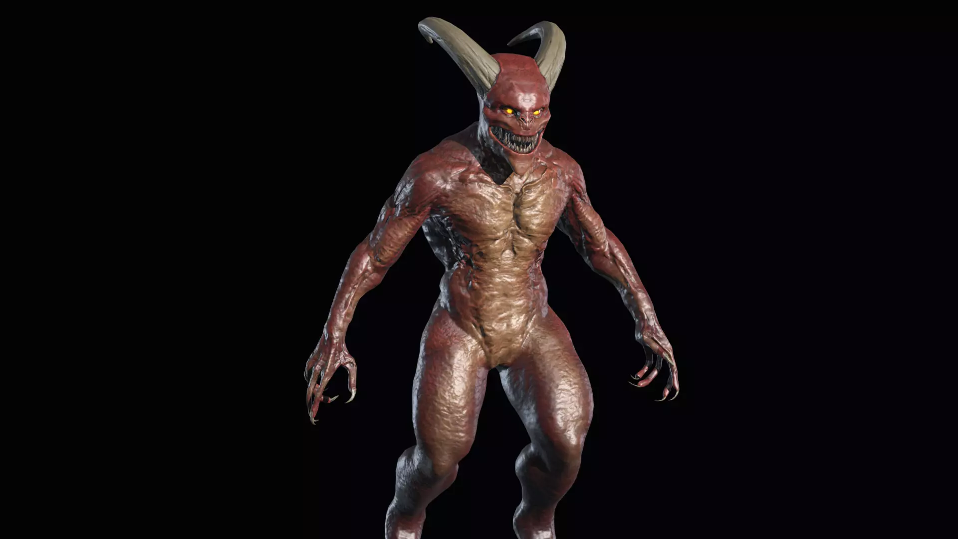 Hunter Demon Low-poly 3D model_0