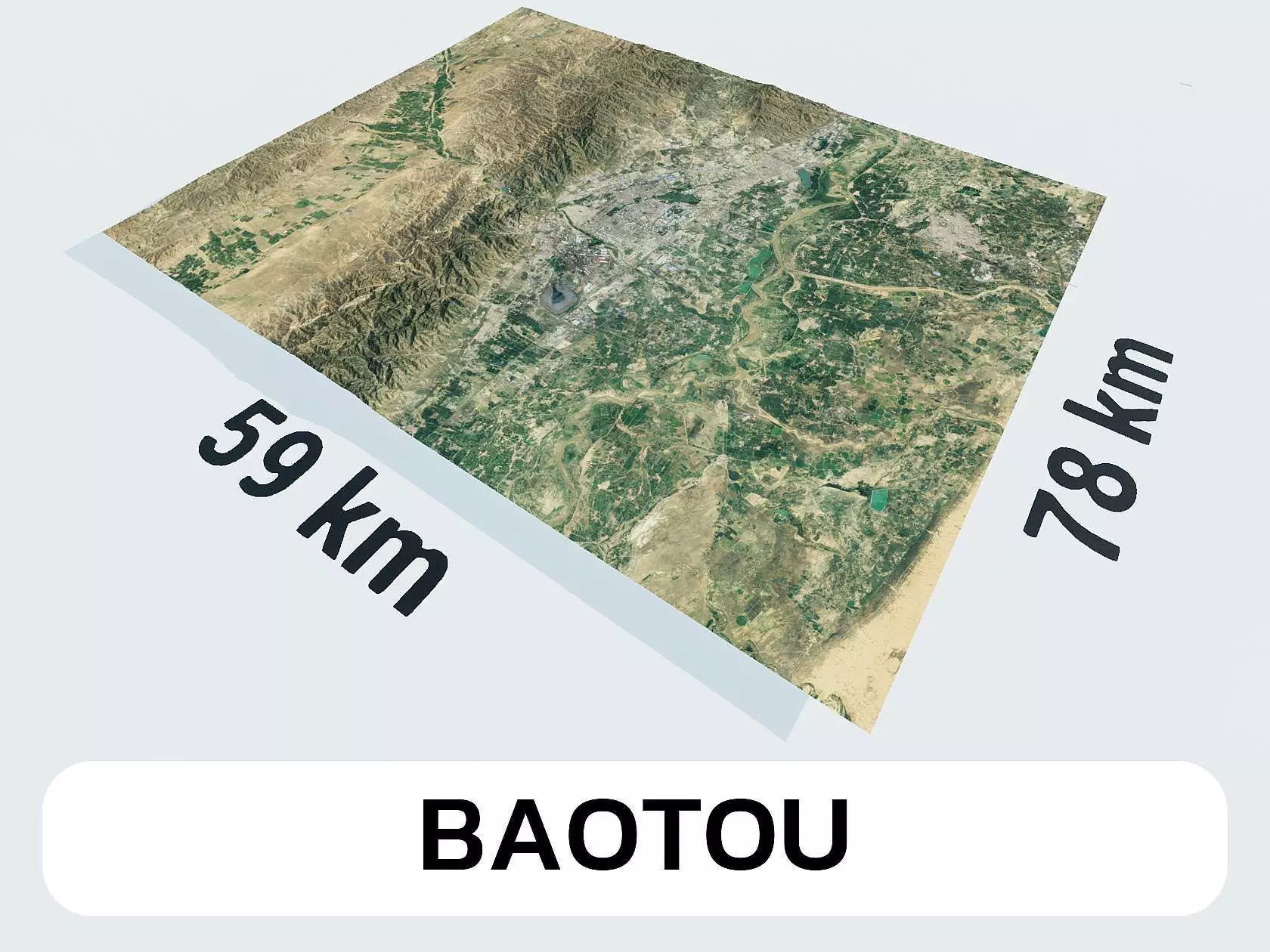 Baotou China City Landscape 3D Model 3D model